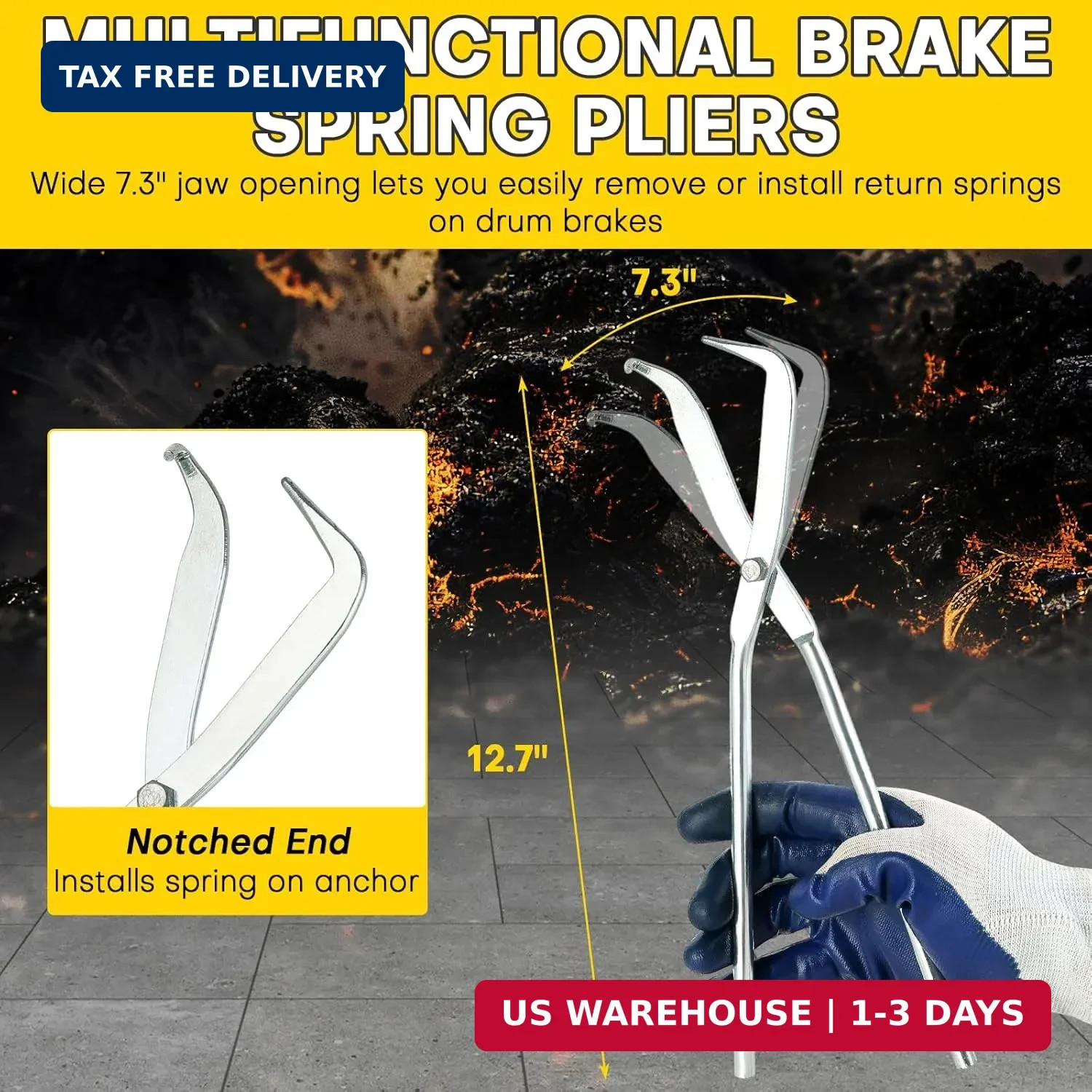 8PCS Drum Brake Tool Kit | Drum Brake Tool, Drum Brake Spring Tool, Universal Br