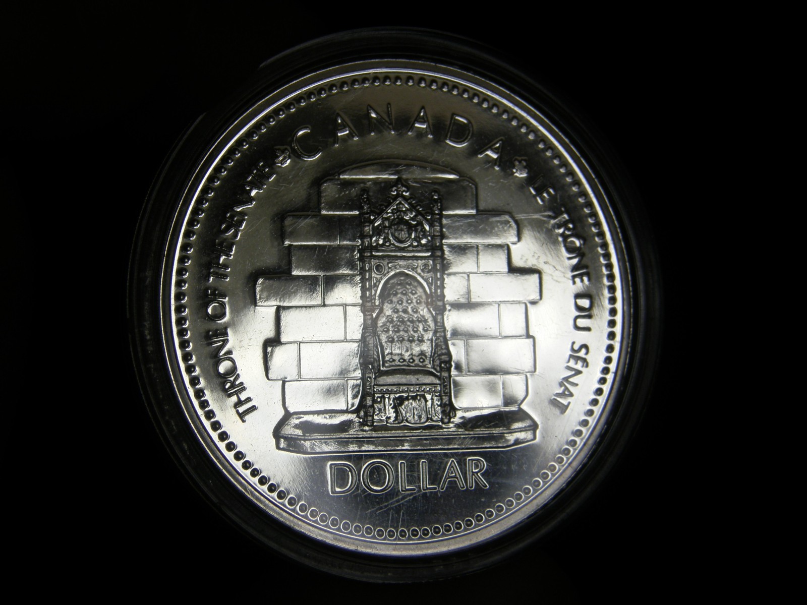 1977 Canada Throne of the Senate silver dollar Elisabeth II coin in capsule (i)