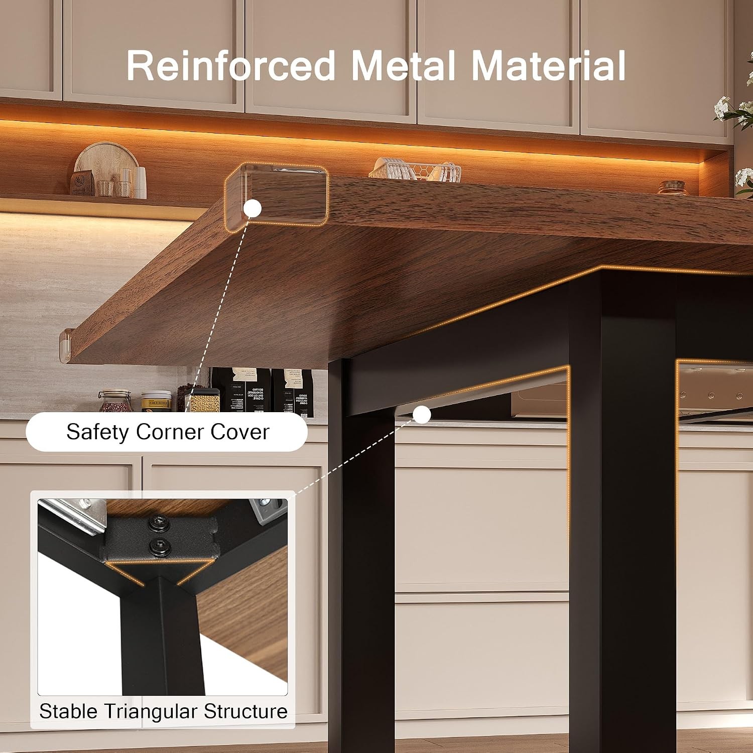 Extendable Dining Table for 4-6 63" Modern Kitchen Table Farmhouse Dining Room