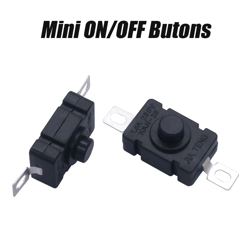 50x Flat Latching Micro ON/OFF Switch 250V 1.5A Self-Lock Push Button Switch US