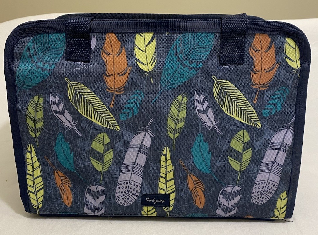 Thirty-One Get Creative Caddy Falling Feathers RETIRED EUC