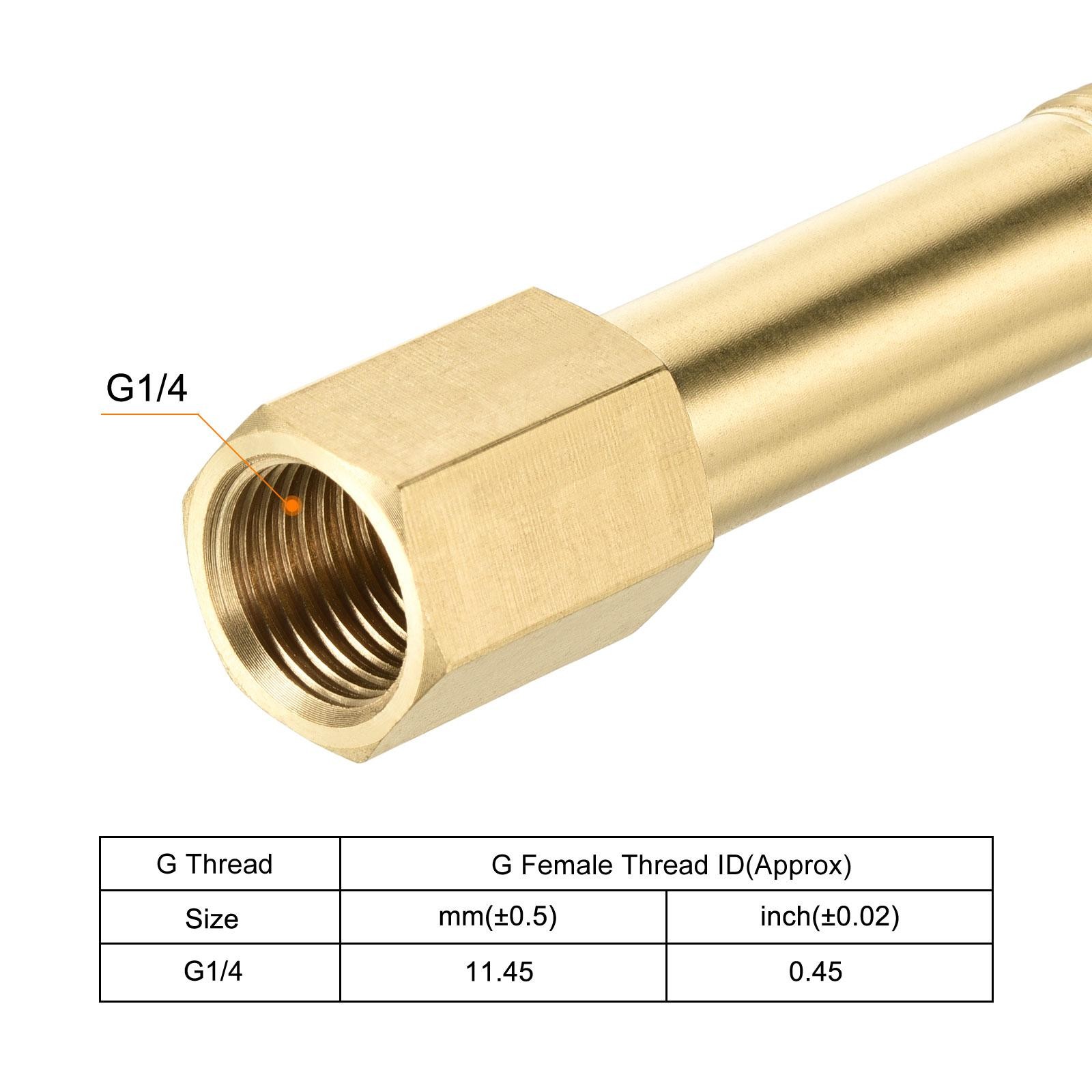 Brass Pipe Fitting G1/4 Adapter 75mm Extension Connector Hex Coupling 2 Pack
