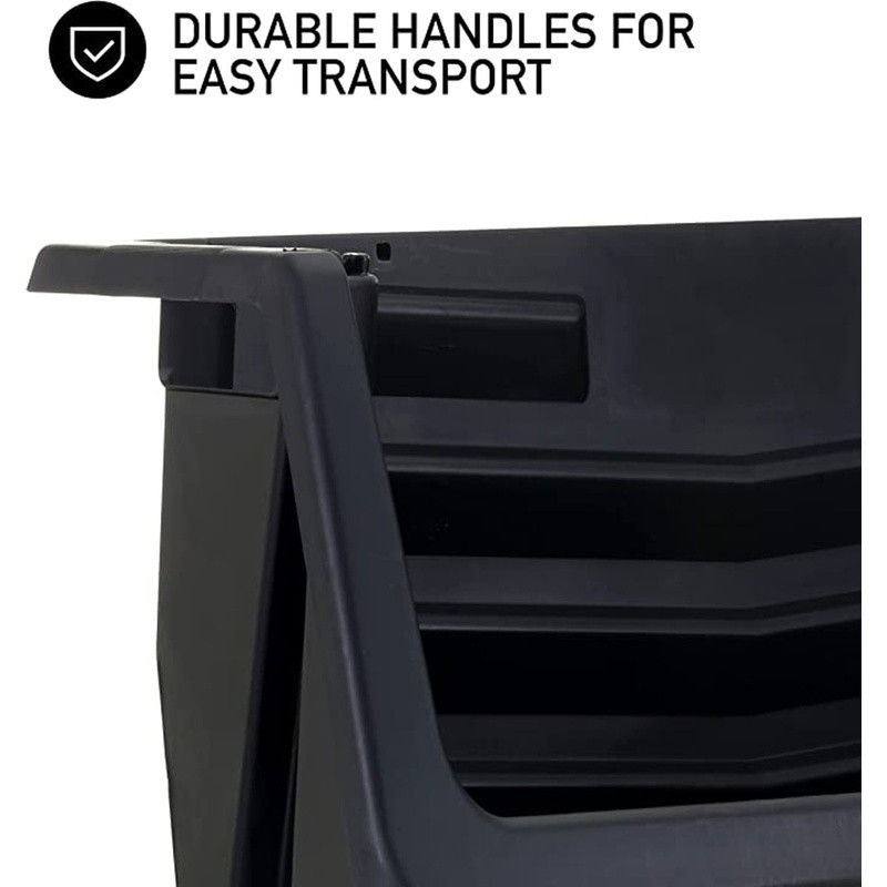 Heavy Duty Stackable Storage Bins Large Handles Rust Water Proof 100lb Limit New