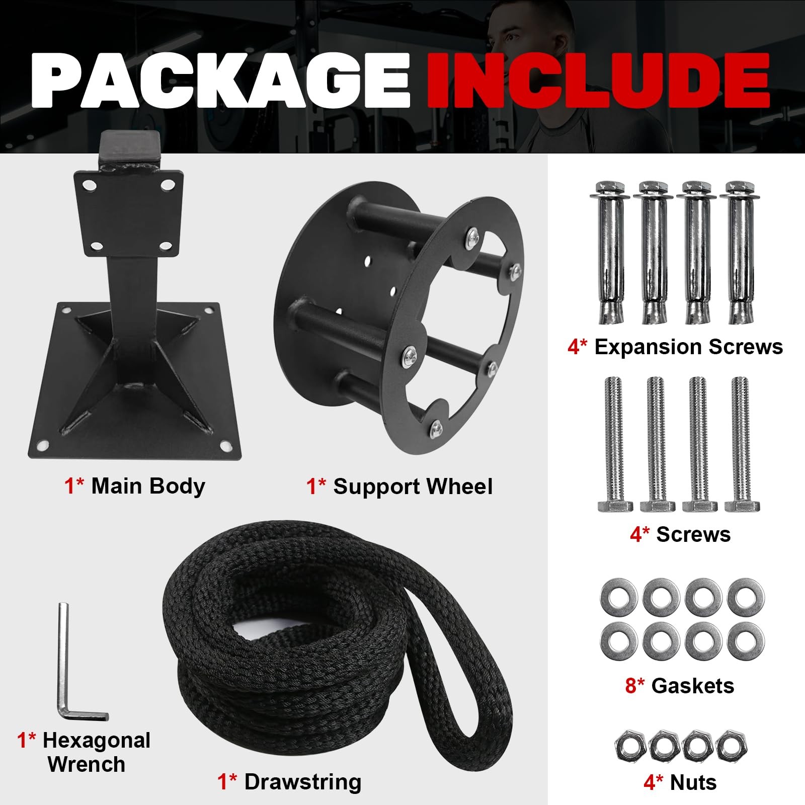 Endless Rope Trainer, Adjustable Resistance Pulley System, 30kg Max Resistanc.