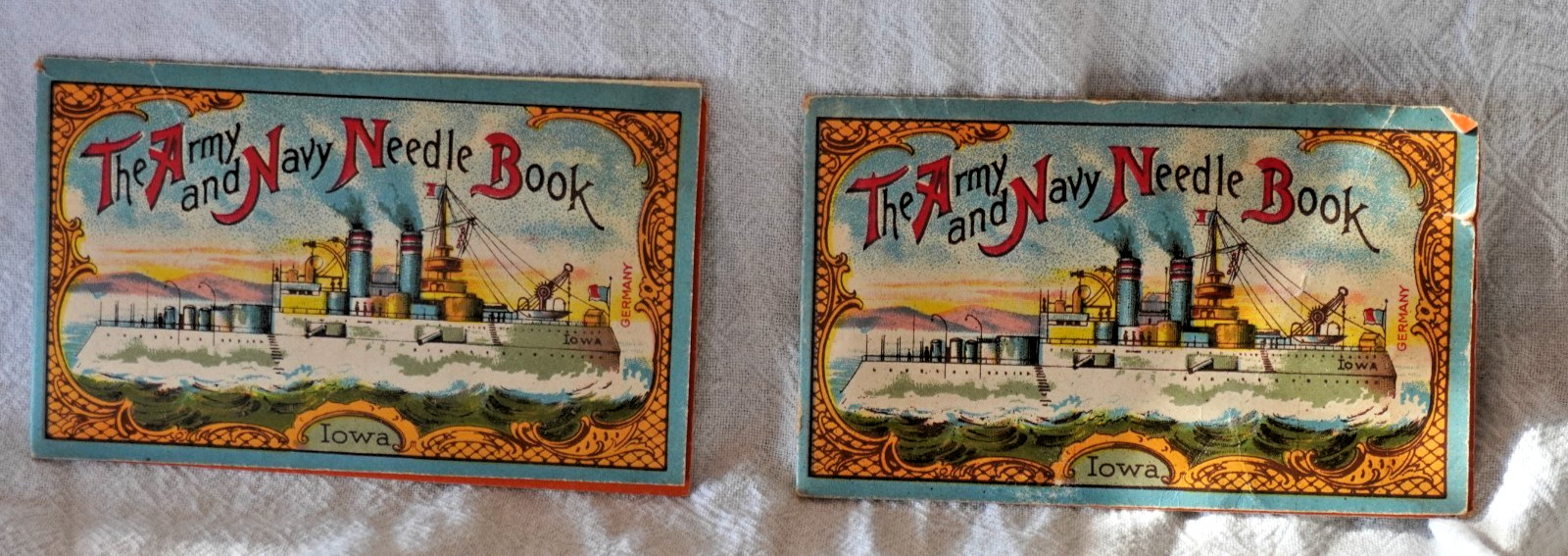 VTG Army Navy Needle Books Lot + Starrett Rule, Bell Case MCM Sewing Ephemera