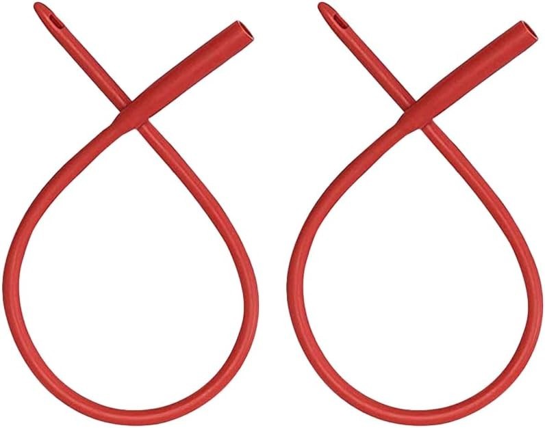 Red Latex Catheter 20FR with Flexible Rubber Tubing for Higher Colon Cleansing a