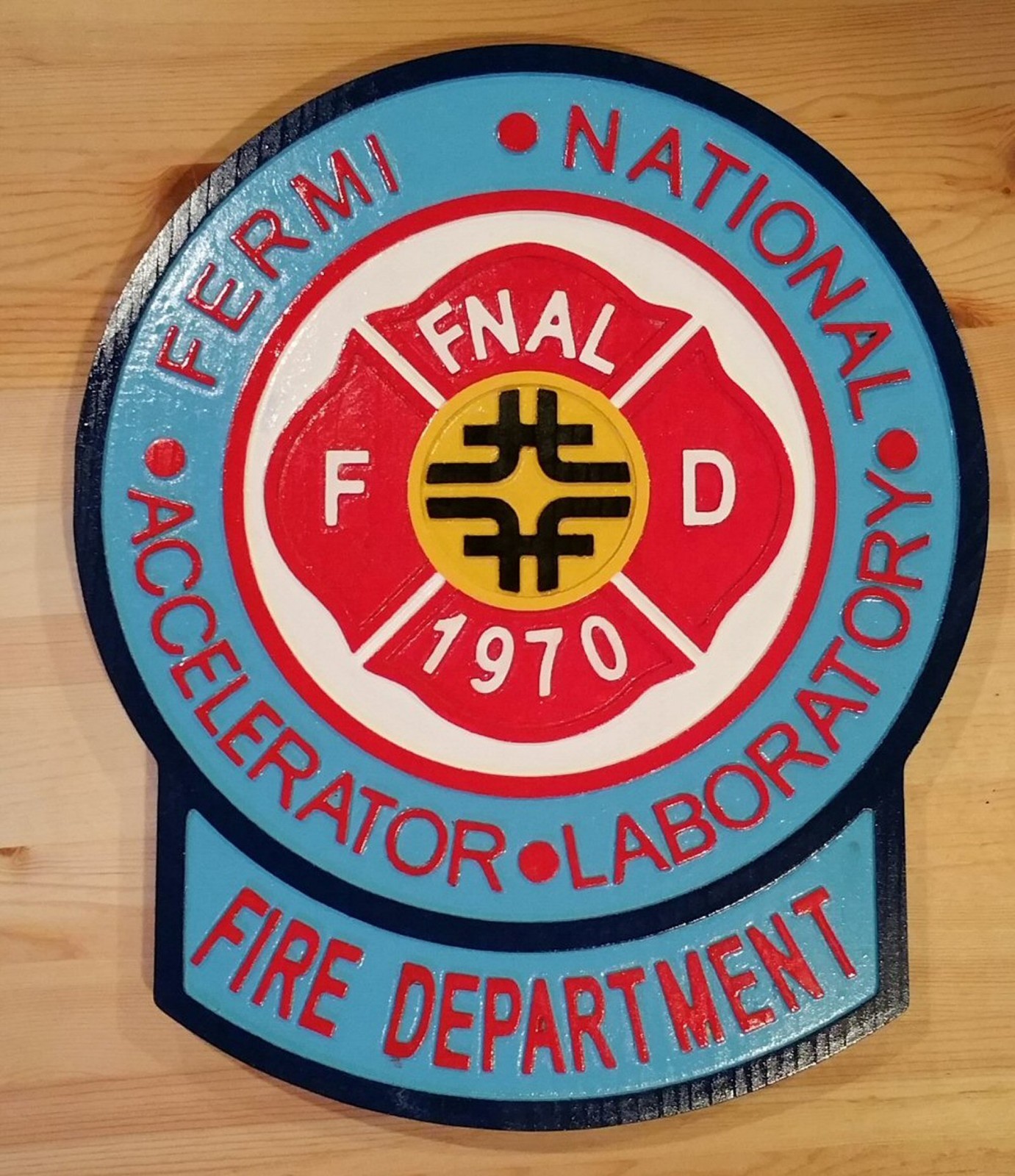 Fire Department Fermi 3D routed wood patch plaque sign Custom