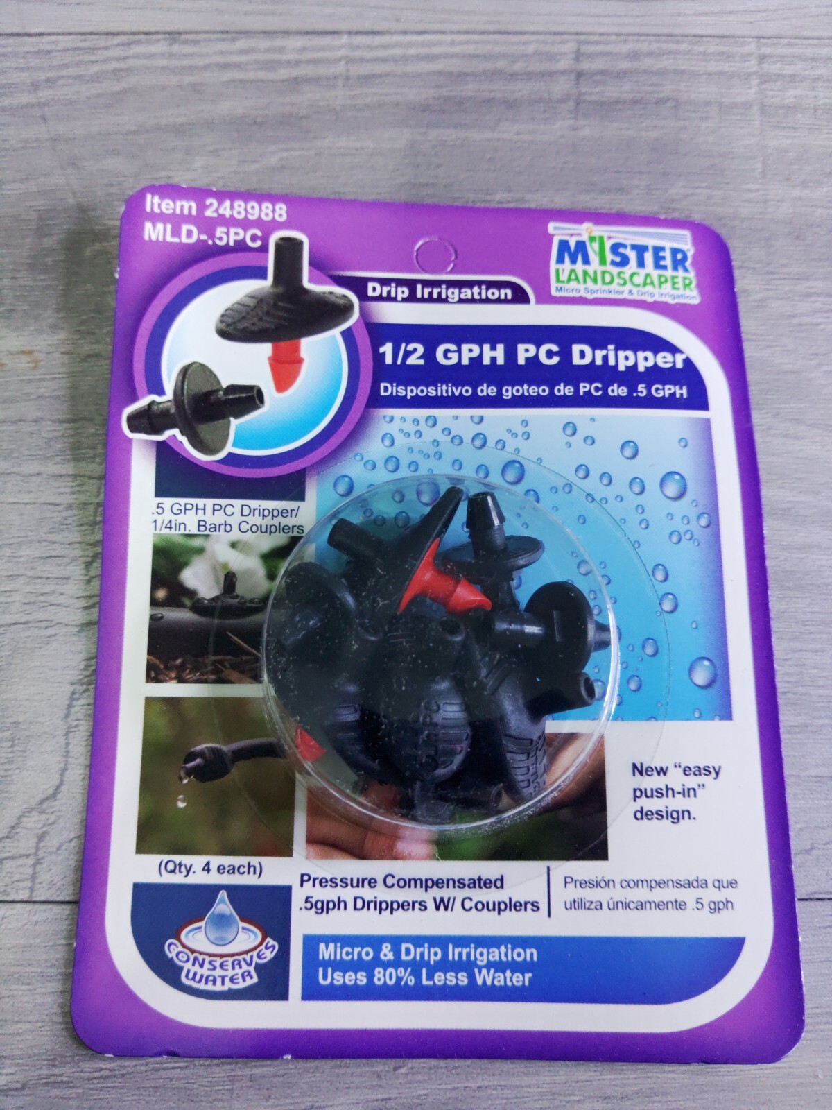 Mister Landscaper 4-Pack .5 GPH PC Dripper w/. 1/4" coupler Drip Irrigation