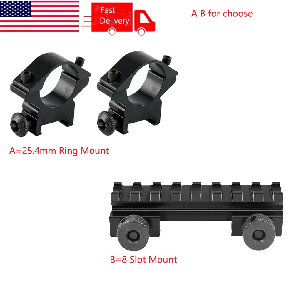 8 Slots Riser Scope Low Profile Mount Base/25.4mm Scope Ring Low Profile Mount