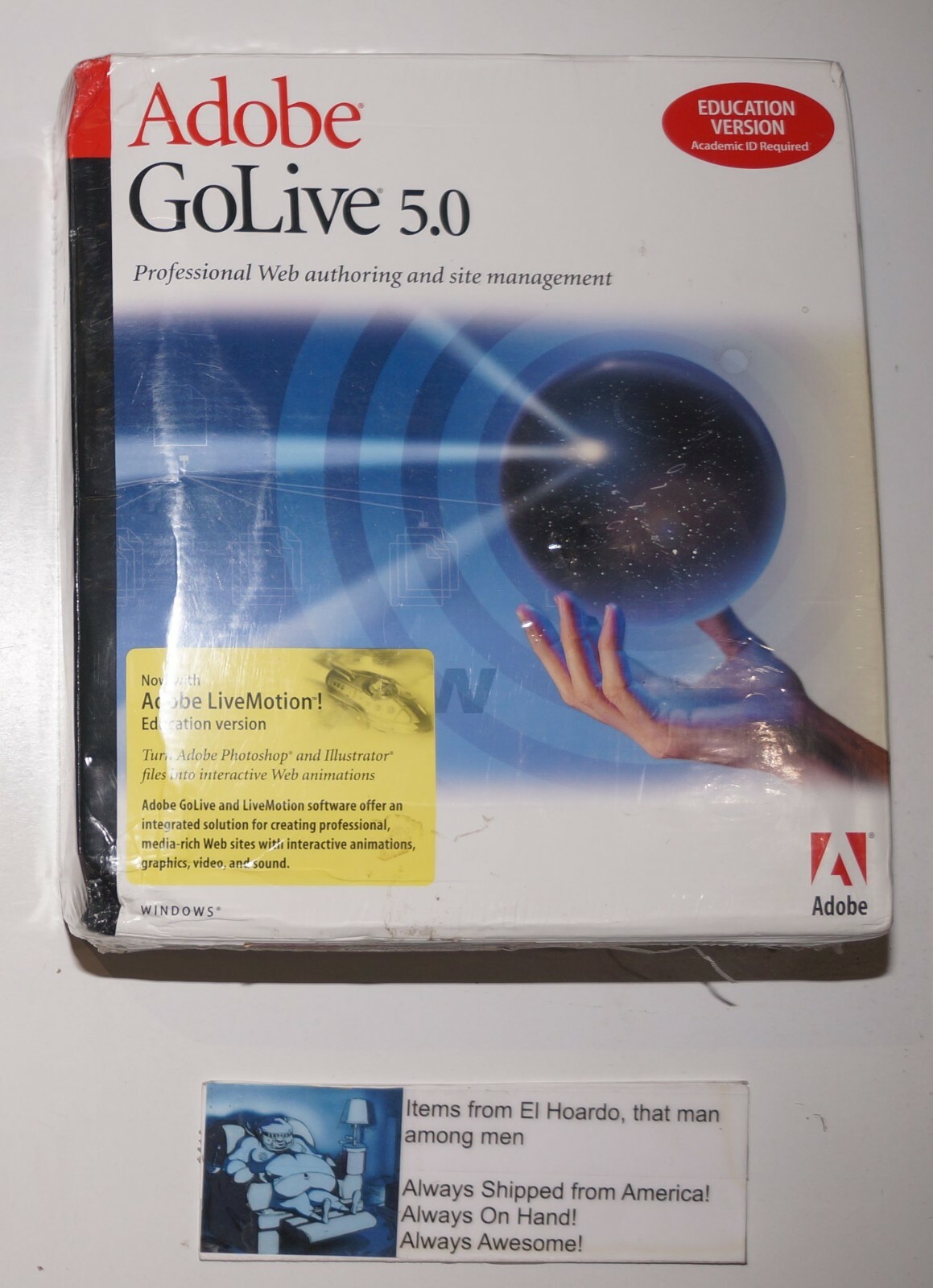 Adobe GoLive 5.0 for Windows Education VERSION Factory Sealed in Box