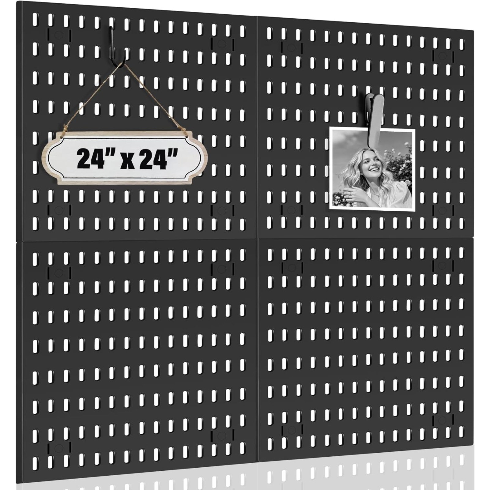 4 X Pegboard Wall-Mounted Tool Organizer Home Peg Board Shelf Brackets 24" X 24"