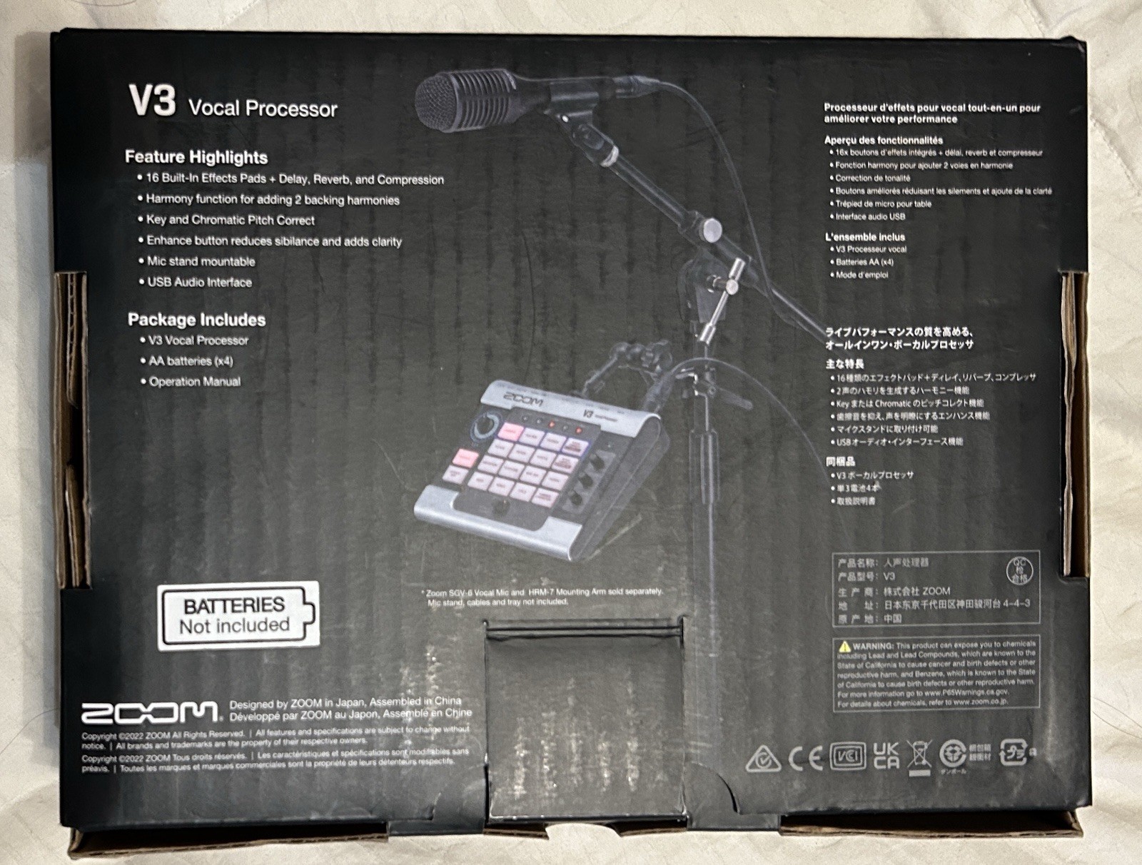 NEW Zoom V3 Vocal Processor USB Audio Interface 16 Voice Effect 3-Part Harmonies