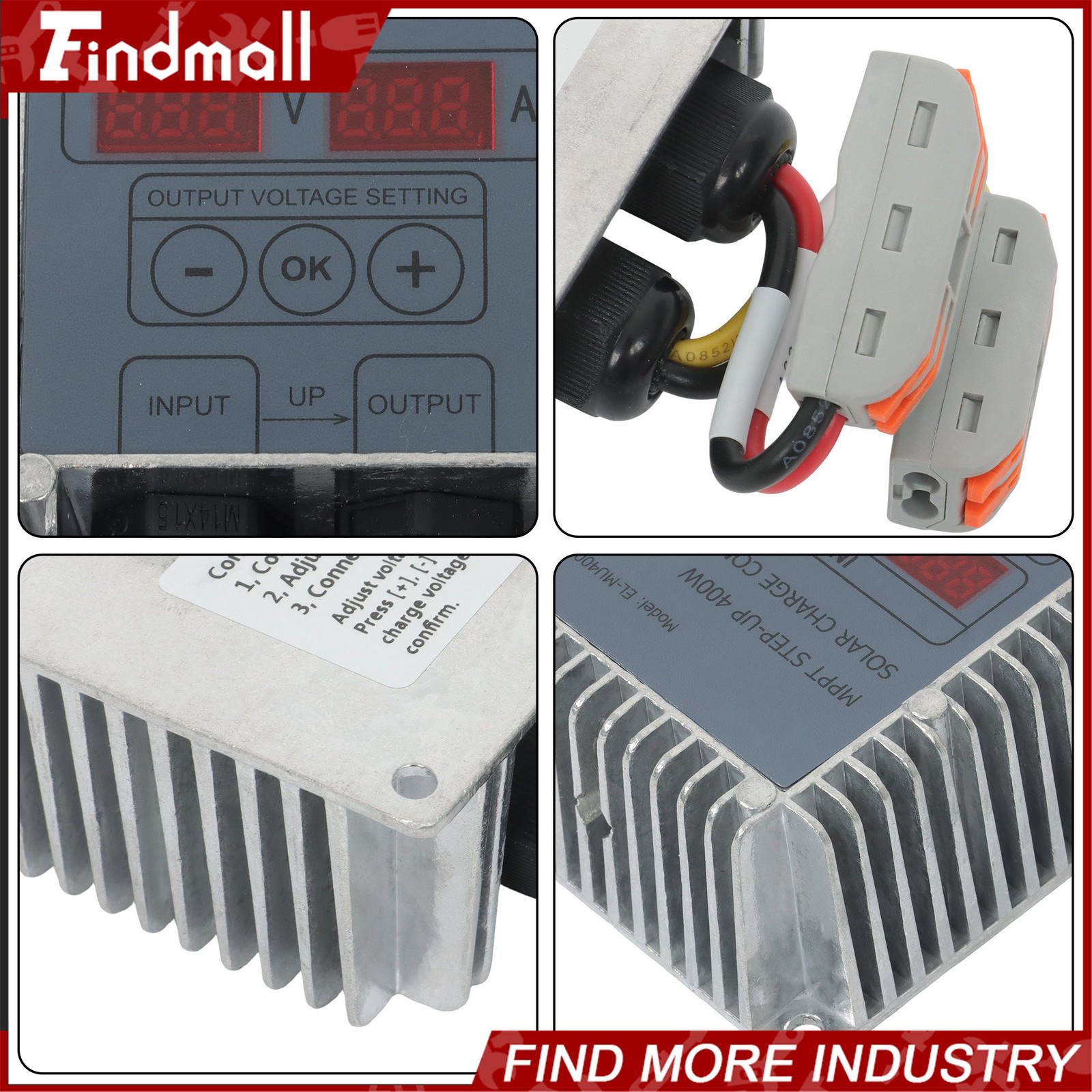 Findmall 400W Solar Battery Charge Controller Boost MPPT Voltage Adjustable