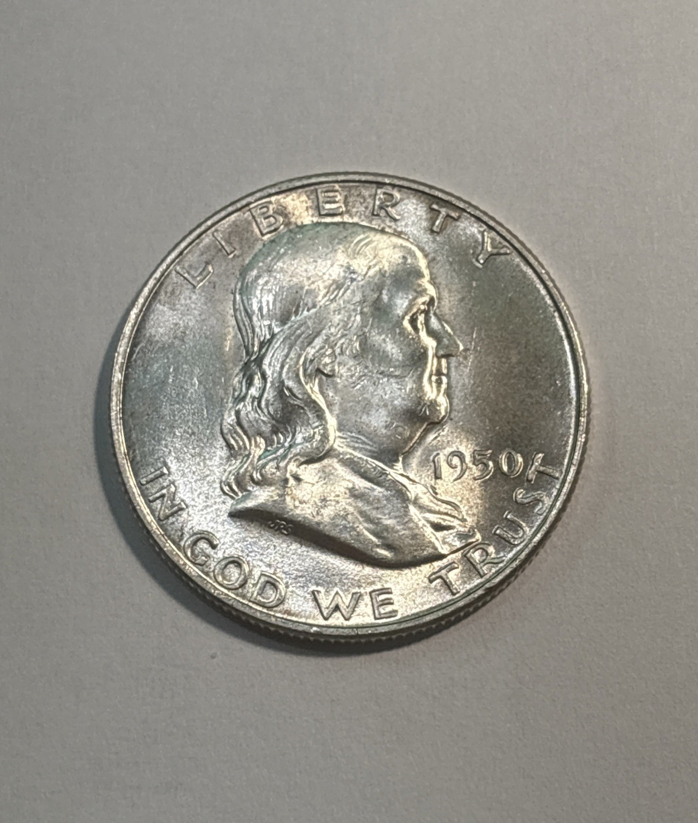 1950-D Franklin Silver Half Dollar (UNC) Uncirculated Condition! ENN Coins