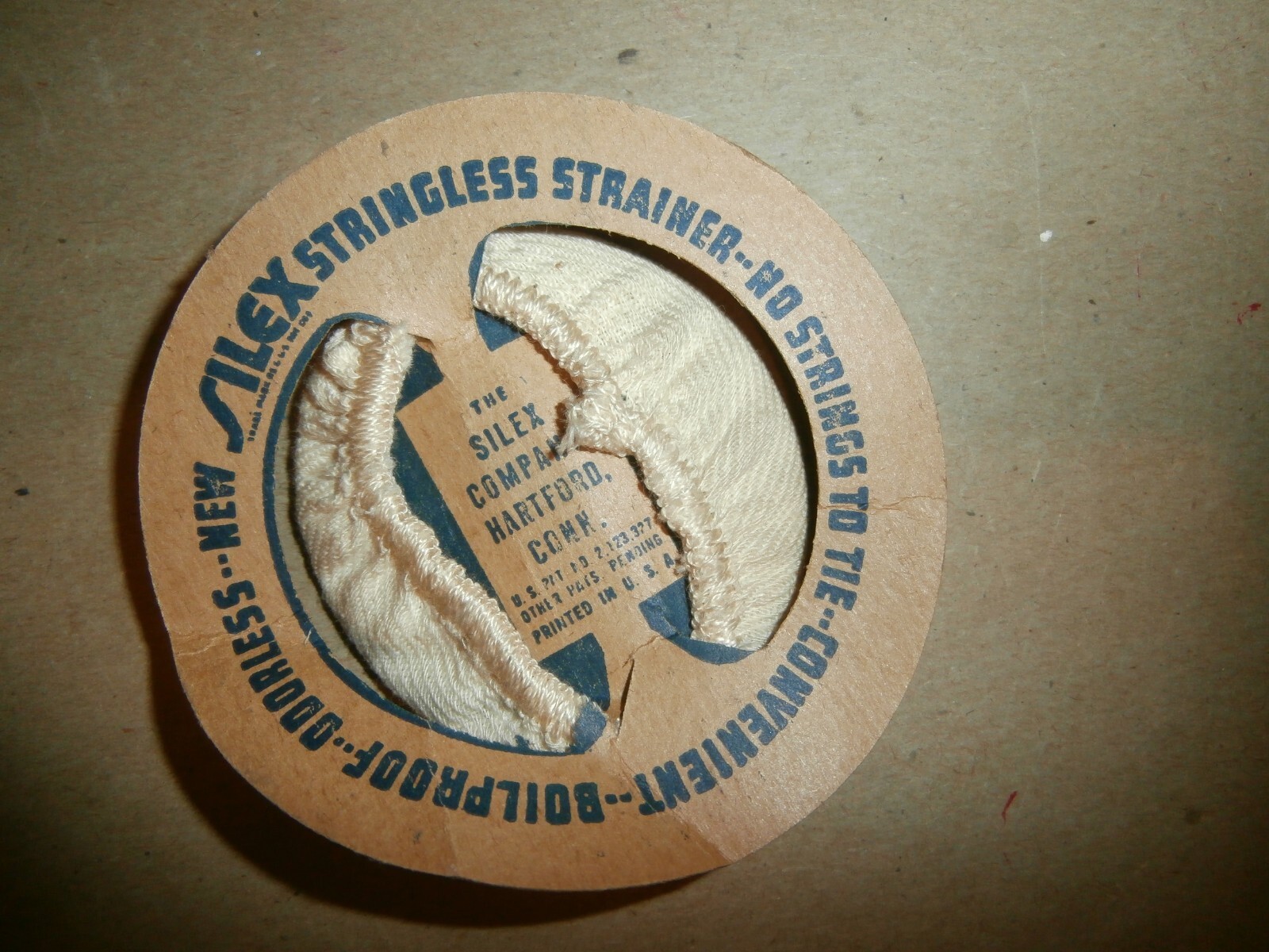 NOS Vintage Silex Stringless Cloth Strainer Sample