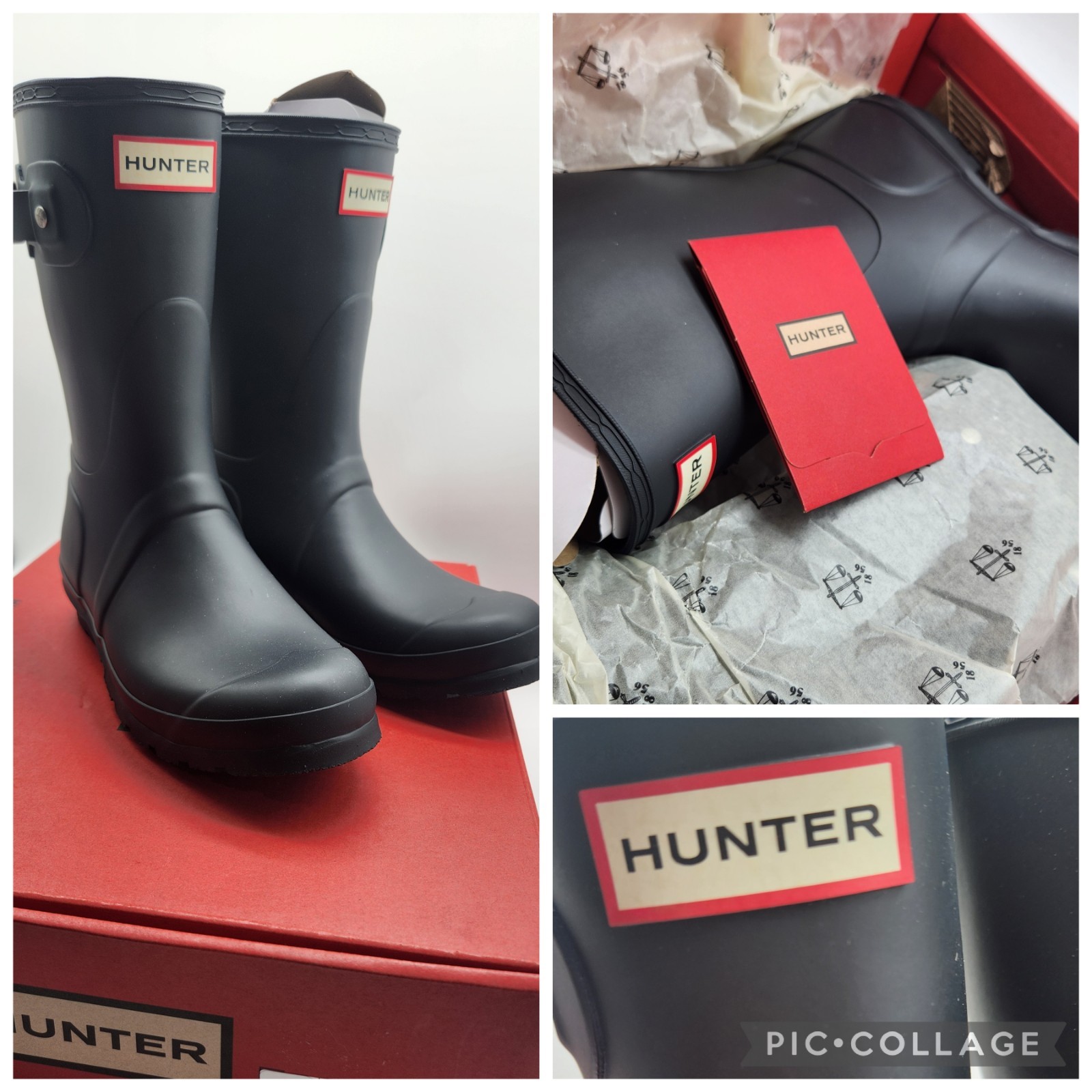 HUNTER boots short Hunter Navy Blue WFS1000RMA SIZE 7 New in Box