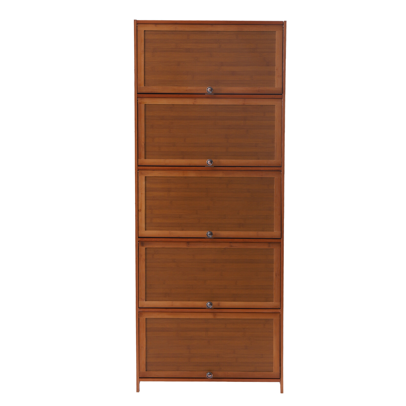 10 Tier 30 Pairs Shoe Cabinet with Doors Wood Stand Shoe Organizer for Entryway