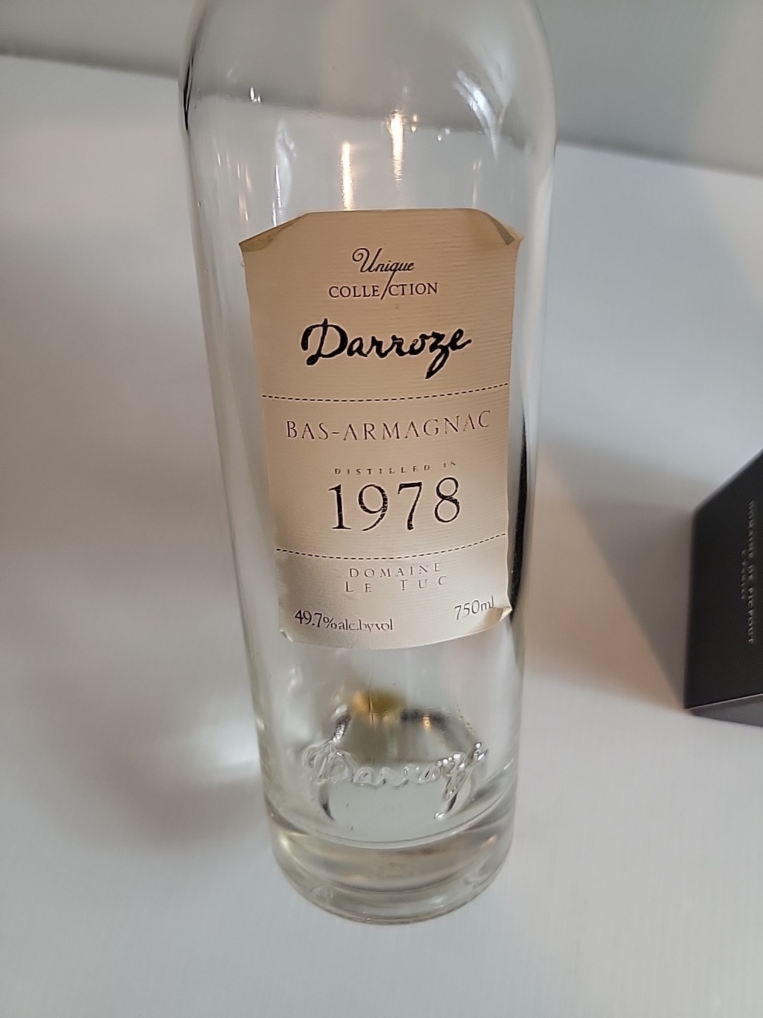 Bas Armagnac Darroze 1978 Armagnac Empty Bottle With Box Unrinsed