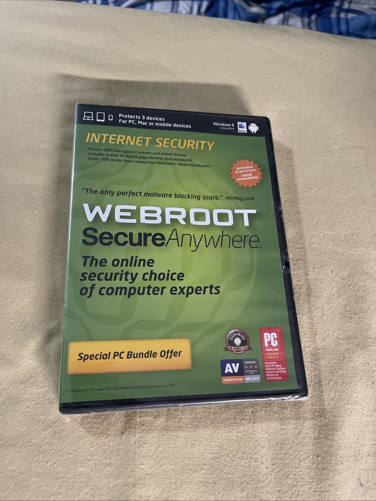 Webroot Secure Anywhere Internet Security DVD 2012 New Factory Sealed