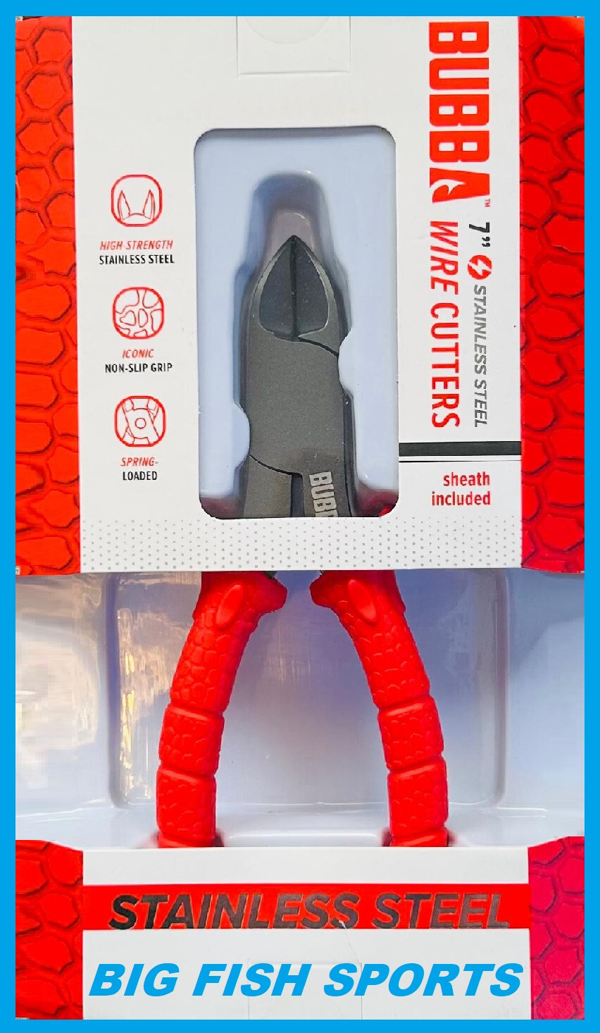 BUBBA 7" Wire Snips Spring-Loaded & Sheath Non-Slip Grip Handle #1112805 NEW!