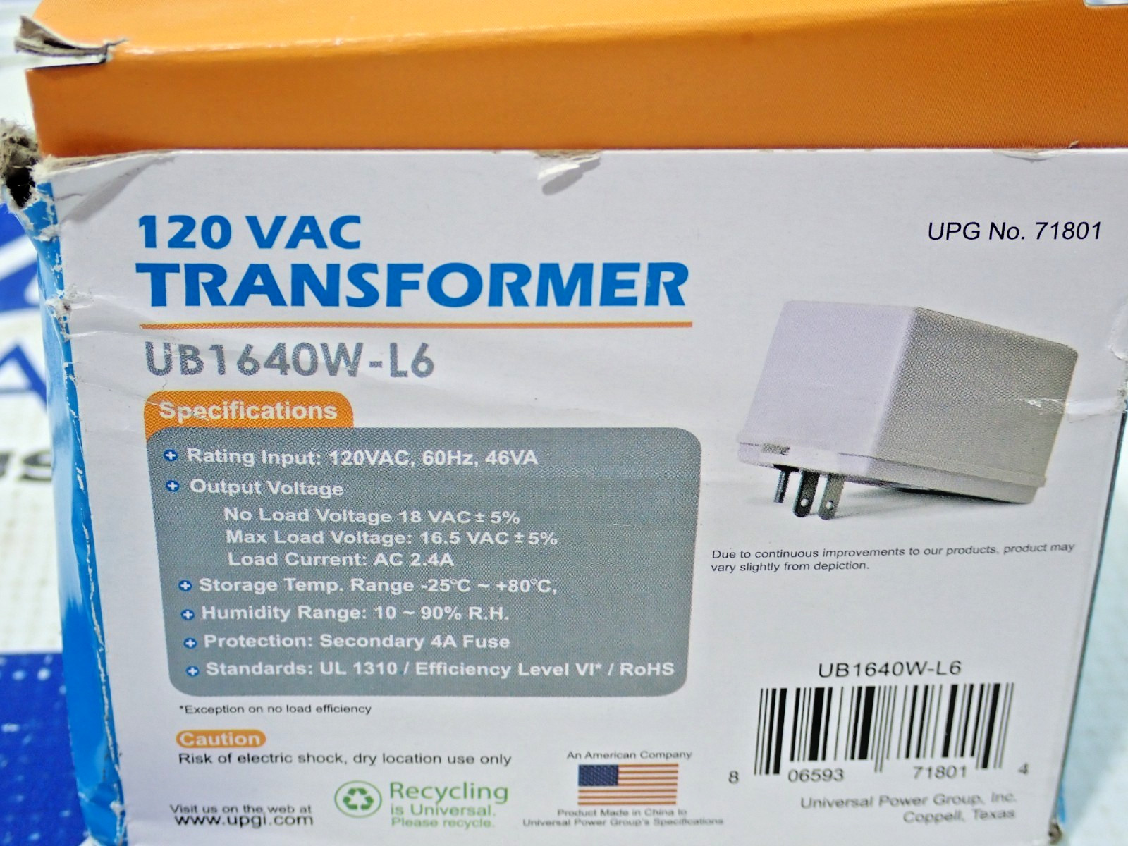 Universal Power 120V Transformer UB1640W-L6