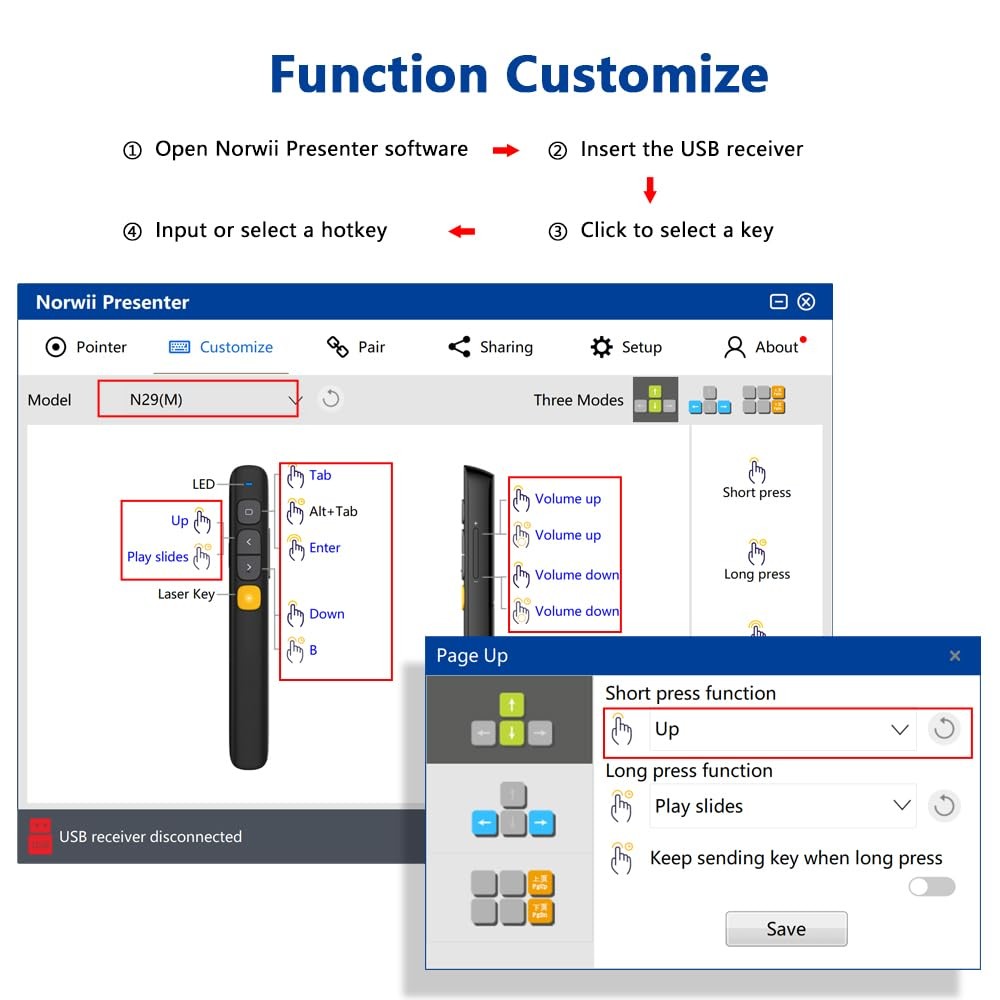 N29 Presentation Clicker Slide Pointer Clicker for Powerpoint Presentations, ...