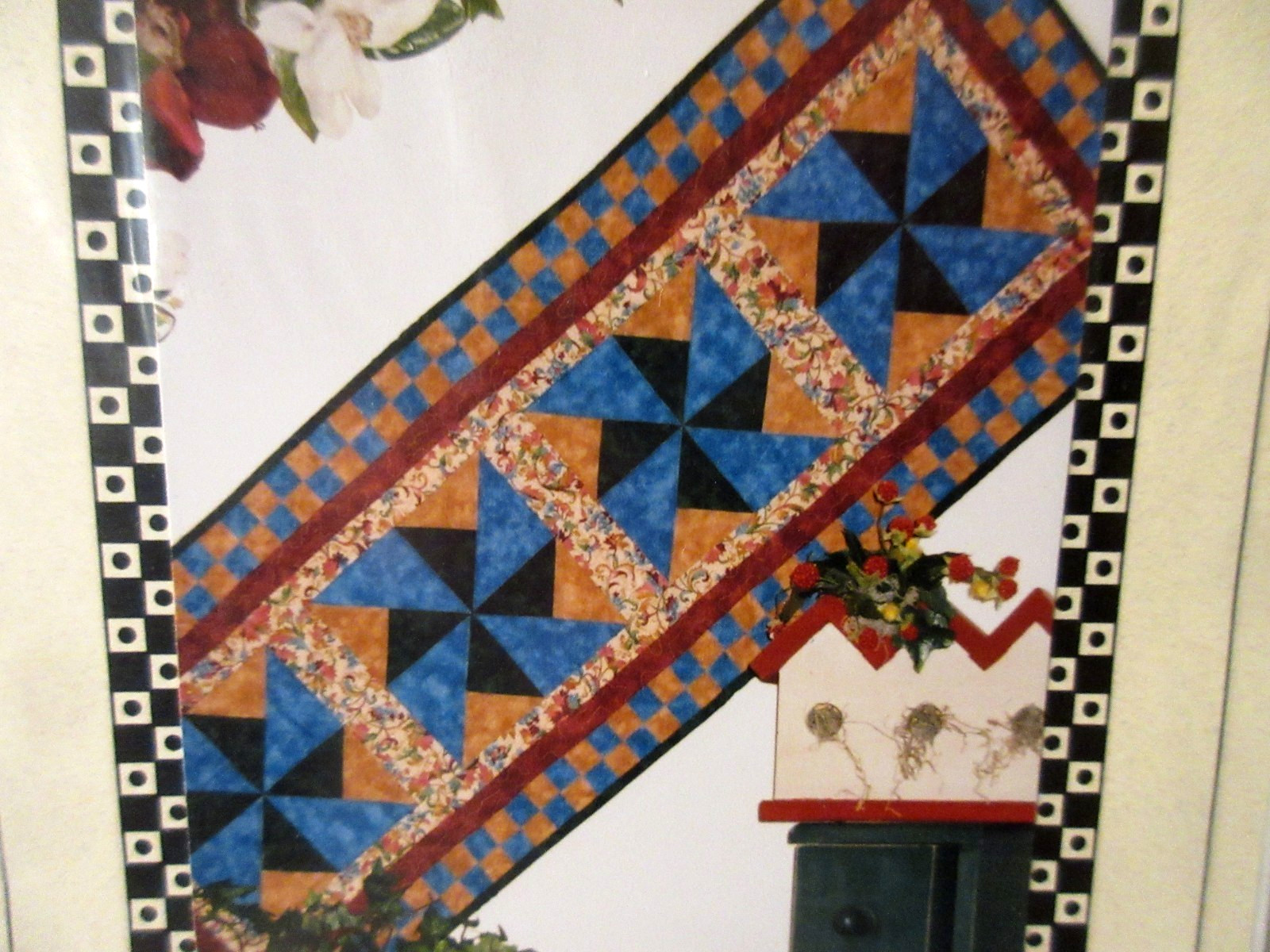 HTF Tammy Tadd PINWHEELS AND CHECKERBOARDS Table Runner Pattern 16 x 46