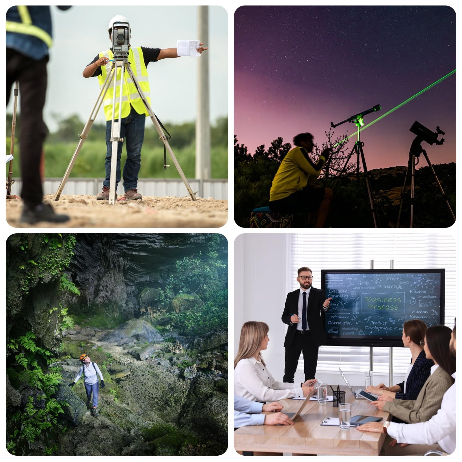 Lennoos USB-C Rechargeable Green Beam Laser Presentation Remotes -