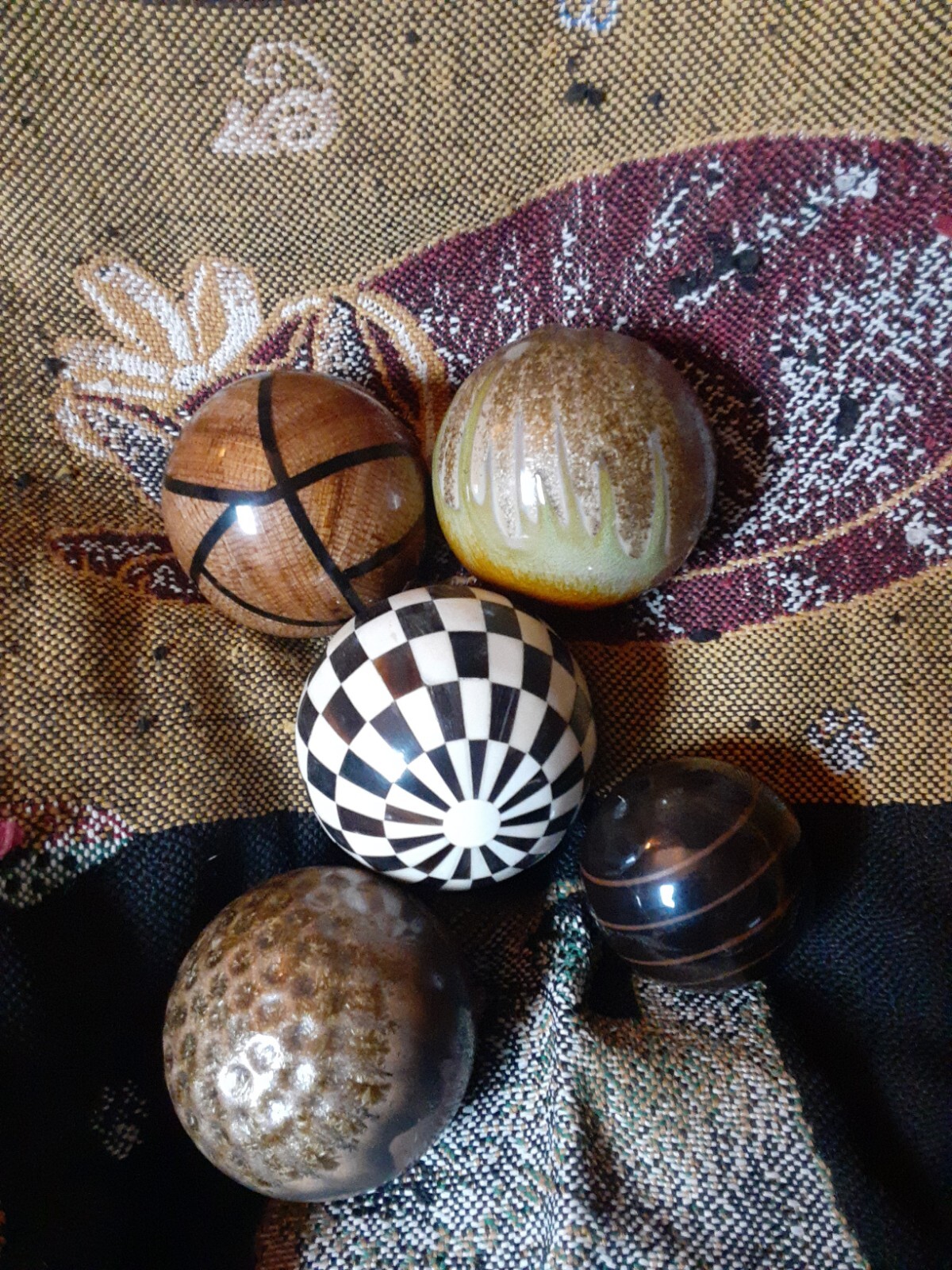 Lot 5 Decorative Art Globes Balls Wabi-sabi Decor Decoration Japandi Neat Design