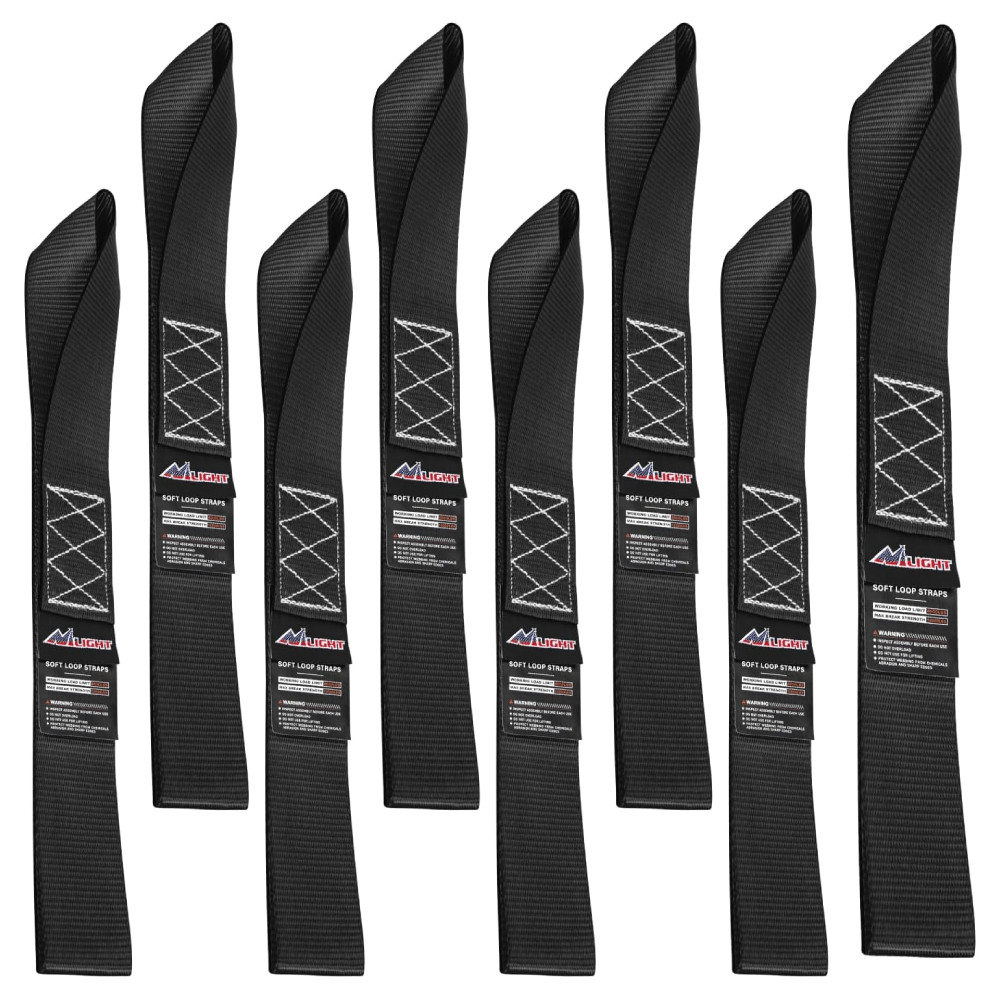 Nilight Motorcycle Tie Down Straps Max Break Strength 12000Lbs Black