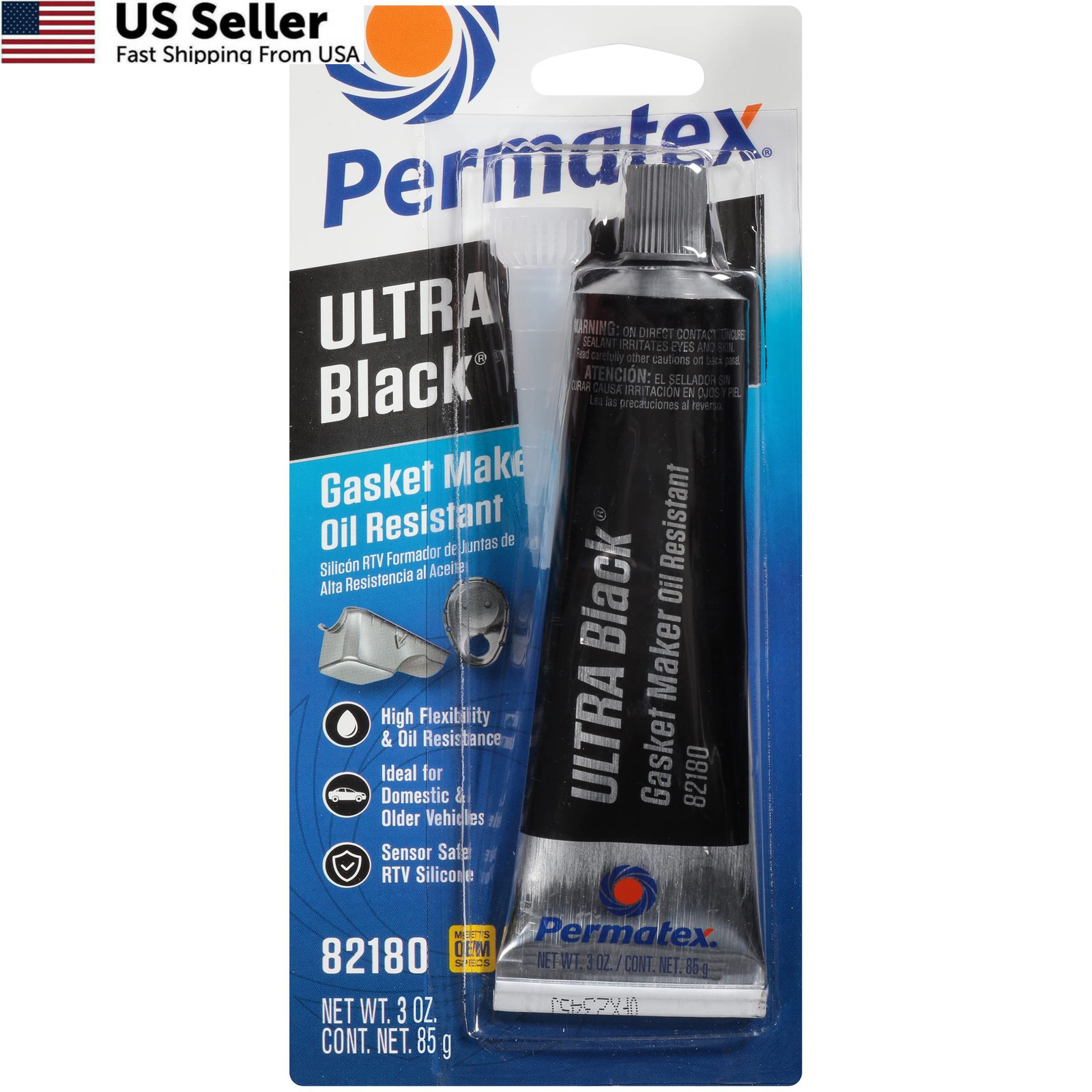Permatex 82180 Ultra Black Maximum Oil Resistance RTV 3 Fl. Oz.,