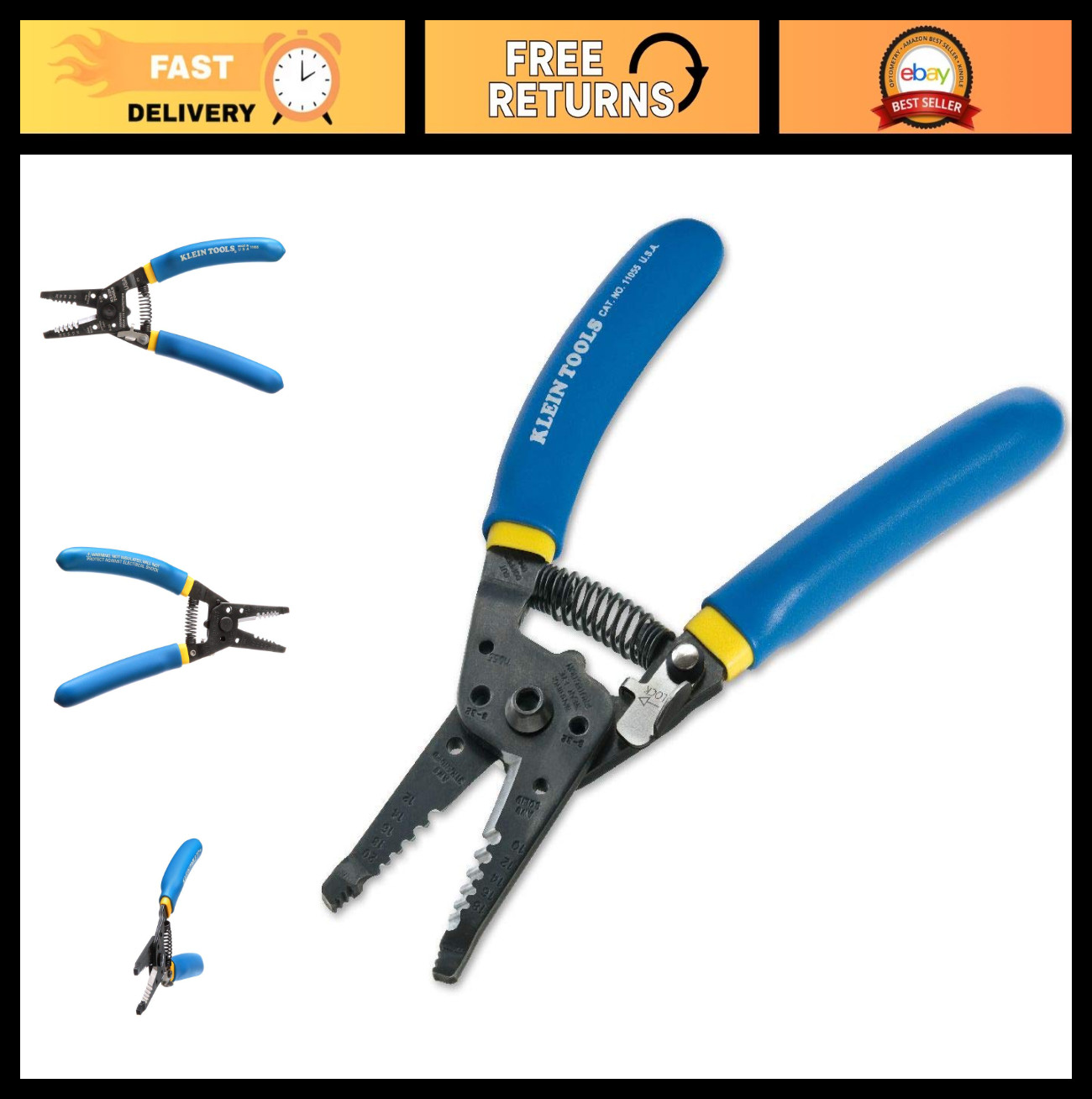 Wire Cutter and Stripper Tool - Made in USA, Cuts Stranded & Solid Copper Wire