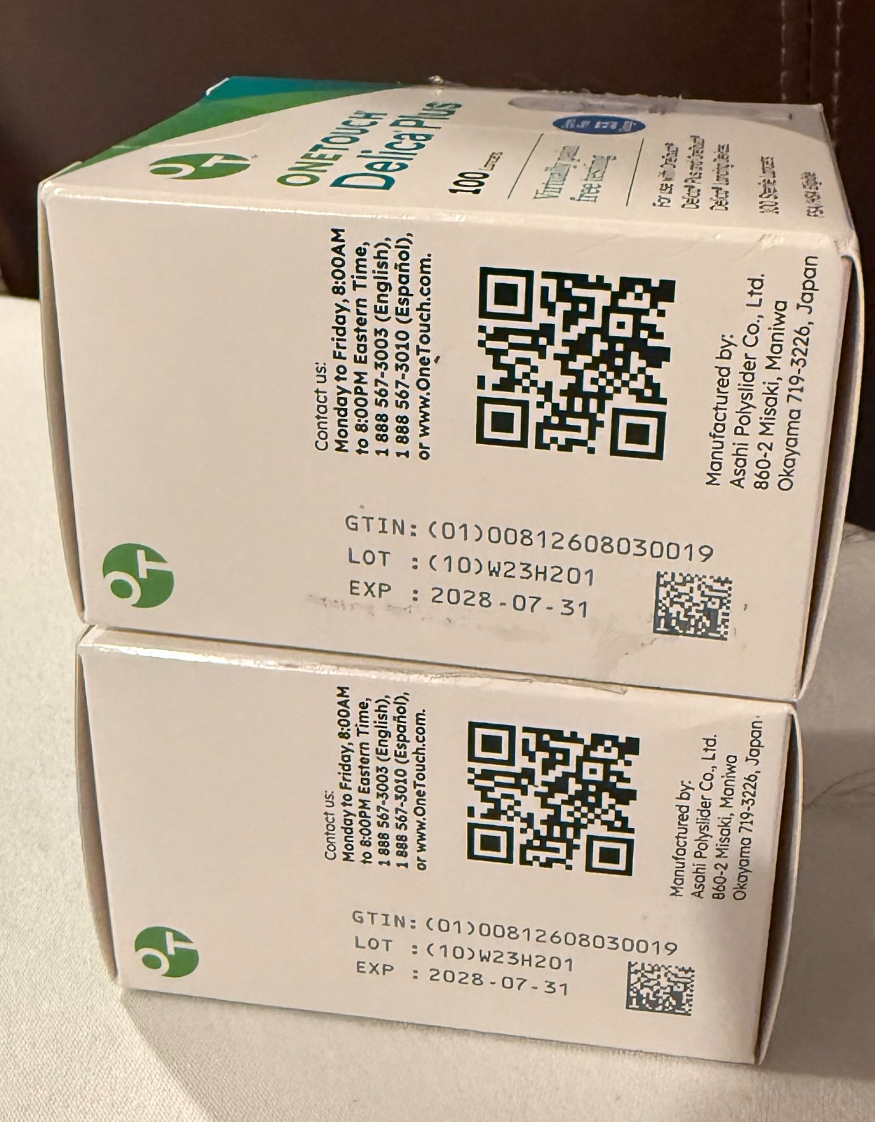 100 OneTouch Lancets Delica Plus Extra Fine 30/33 Gauge 19 Boxes