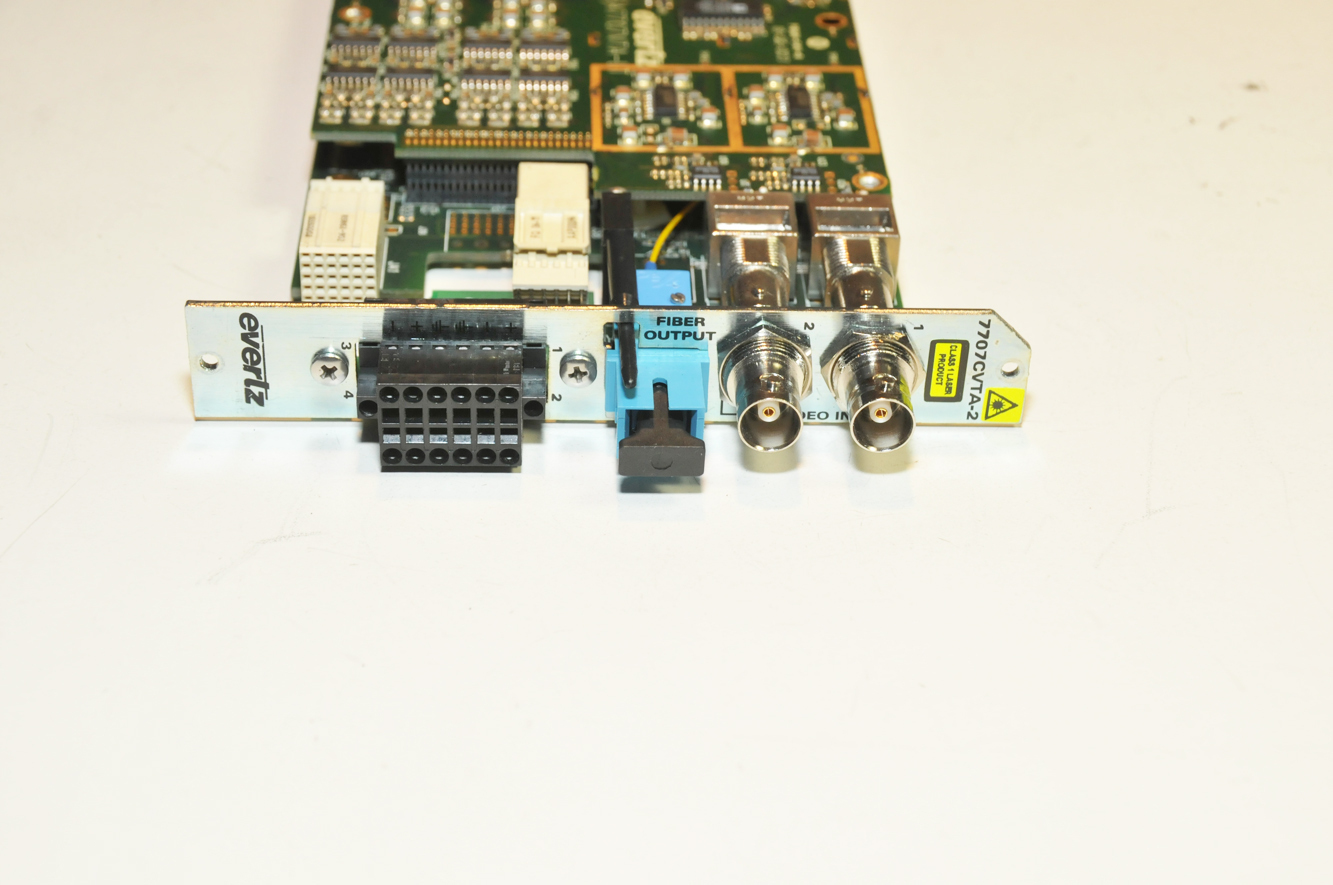 Evertz 7707CVTA13-2 Dual Analog Video w/ 4-Channel Analog Audio Fiber Transmiter