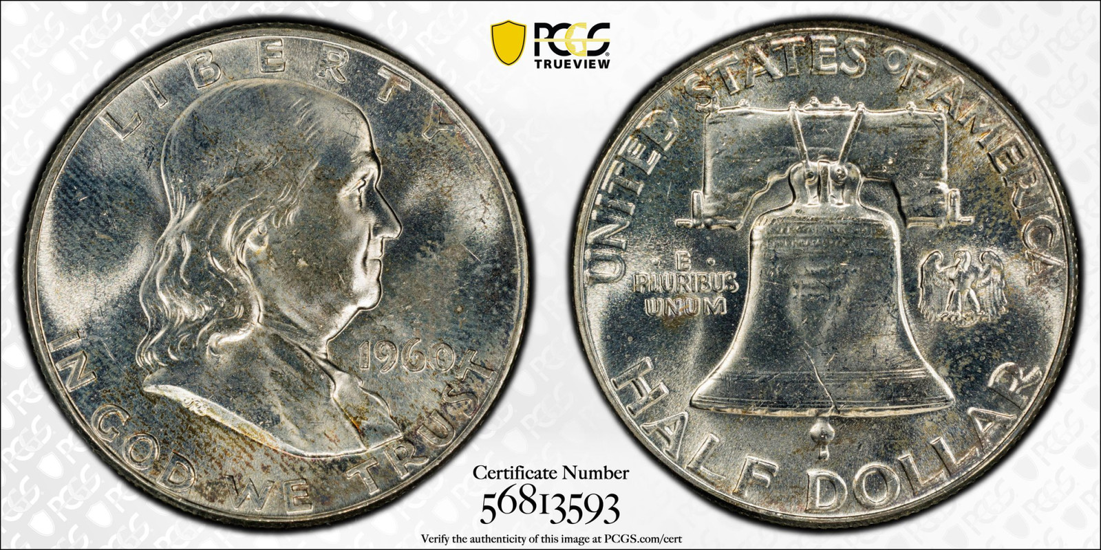 1960 Franklin Half Dollar PCGS MS64FBL