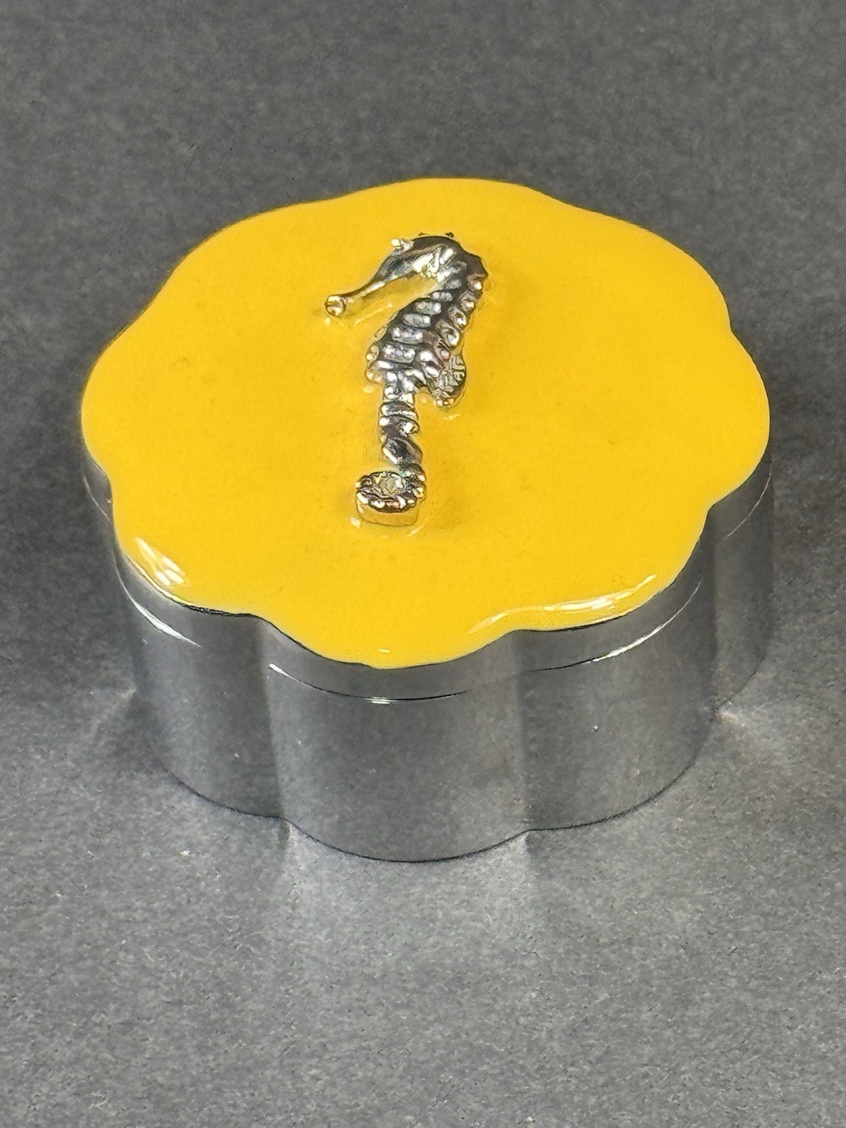 Enamel Seahorse Trinket Box