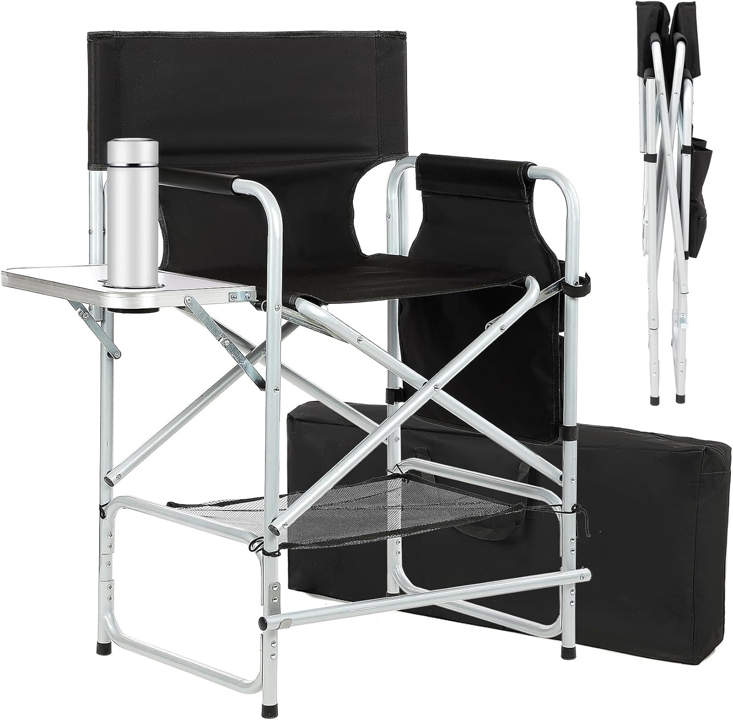 Tall Makeup Chair 41'', Director Chair 600 Lbs Foldable Portable, Makeup Chair f