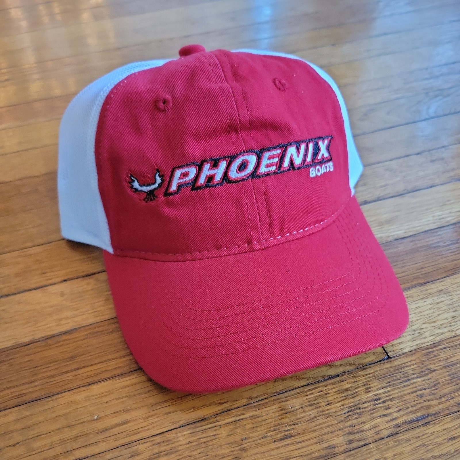 Phoenix Bass boats Red & White Adjustable Fishing Tournament Cap Hat