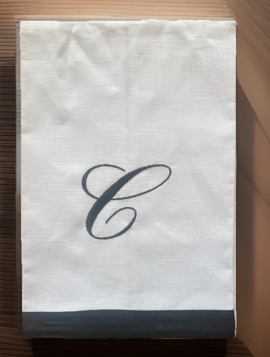 Hobby Lobby Fancy Script Monogram Set of 6 Fingertips Guest Towel Set "C” 21x13”