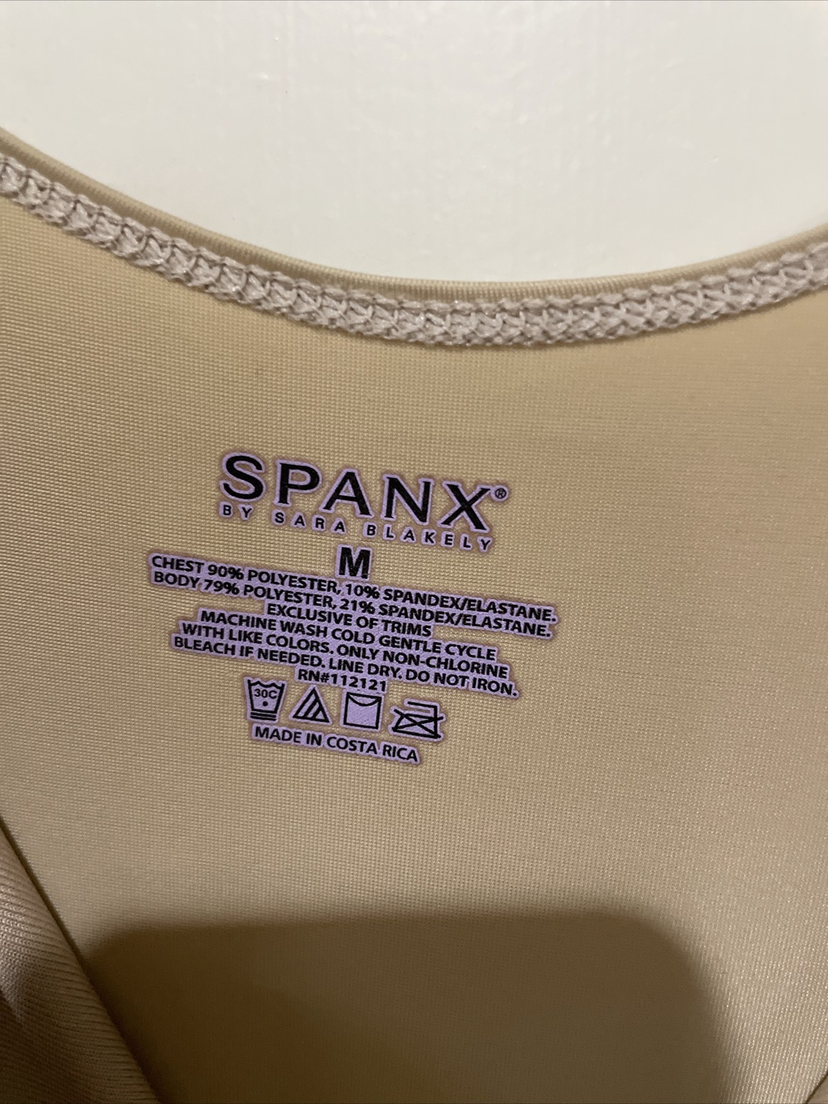 SPANX Beige Nude Mid-Thigh Bodysuit Shape Wear Size Medium