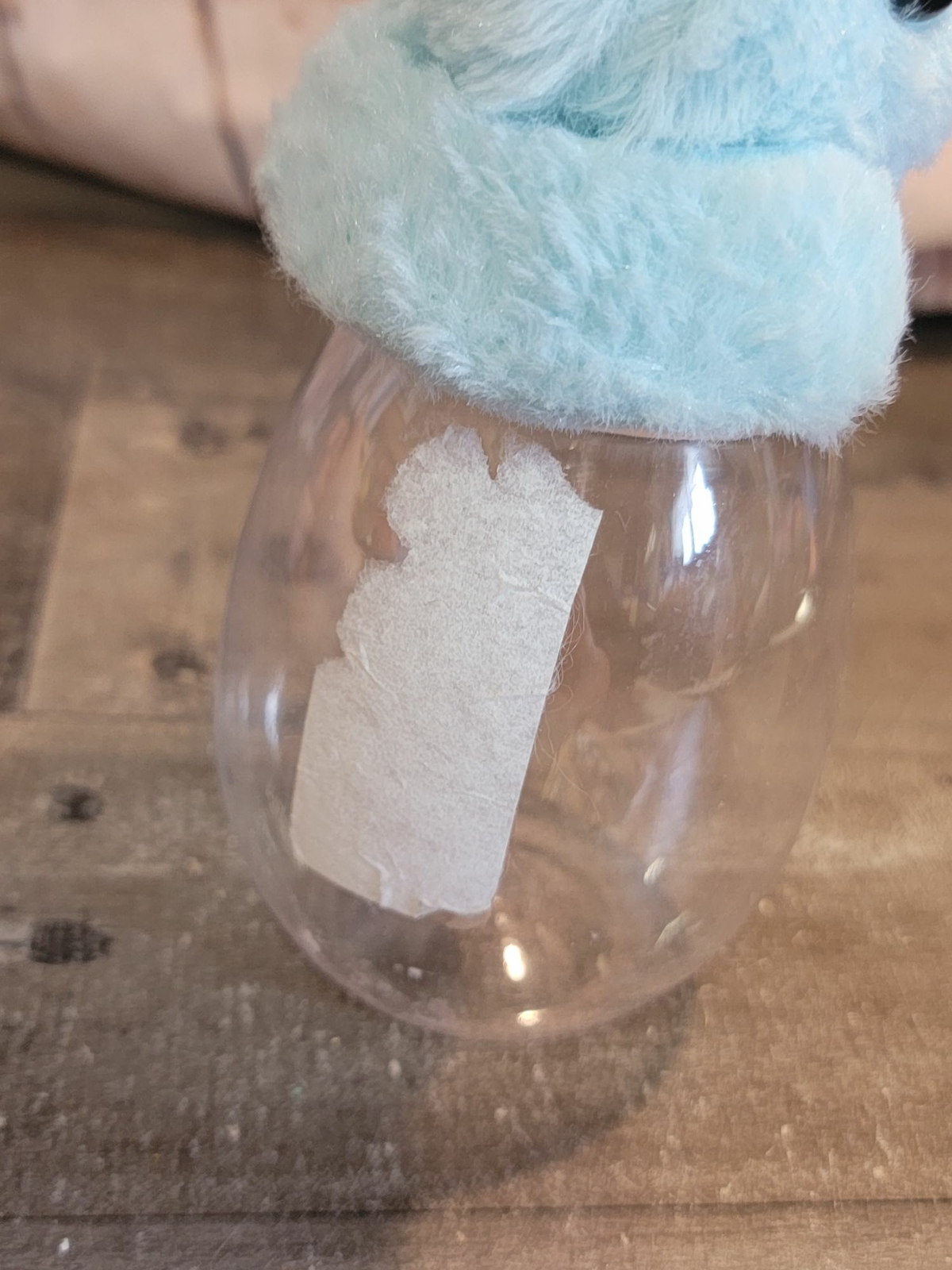 Blue Easter bunny rabbit container Decor figure