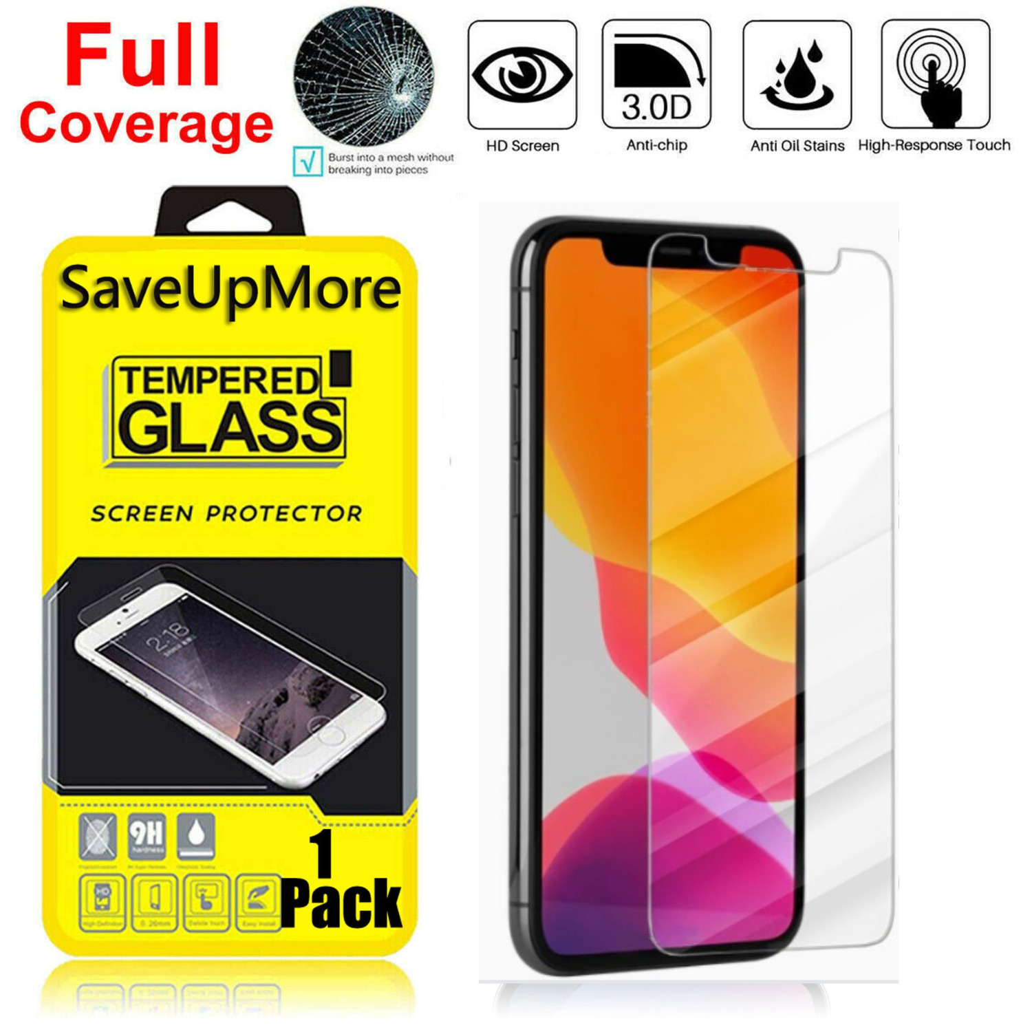 {10 PACK}TEMPERED GLASS SCREEN PROTECTOR for iPhone X Xs 11 PRO FULL COVER