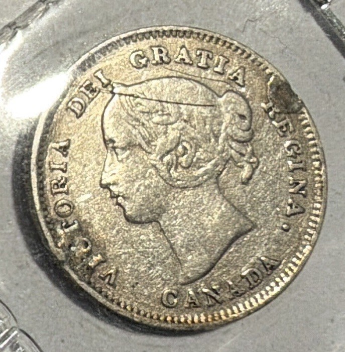 1901 Canadian Sterling 5 Cent - VICTORIA - Canada .925 Silver Five Cents