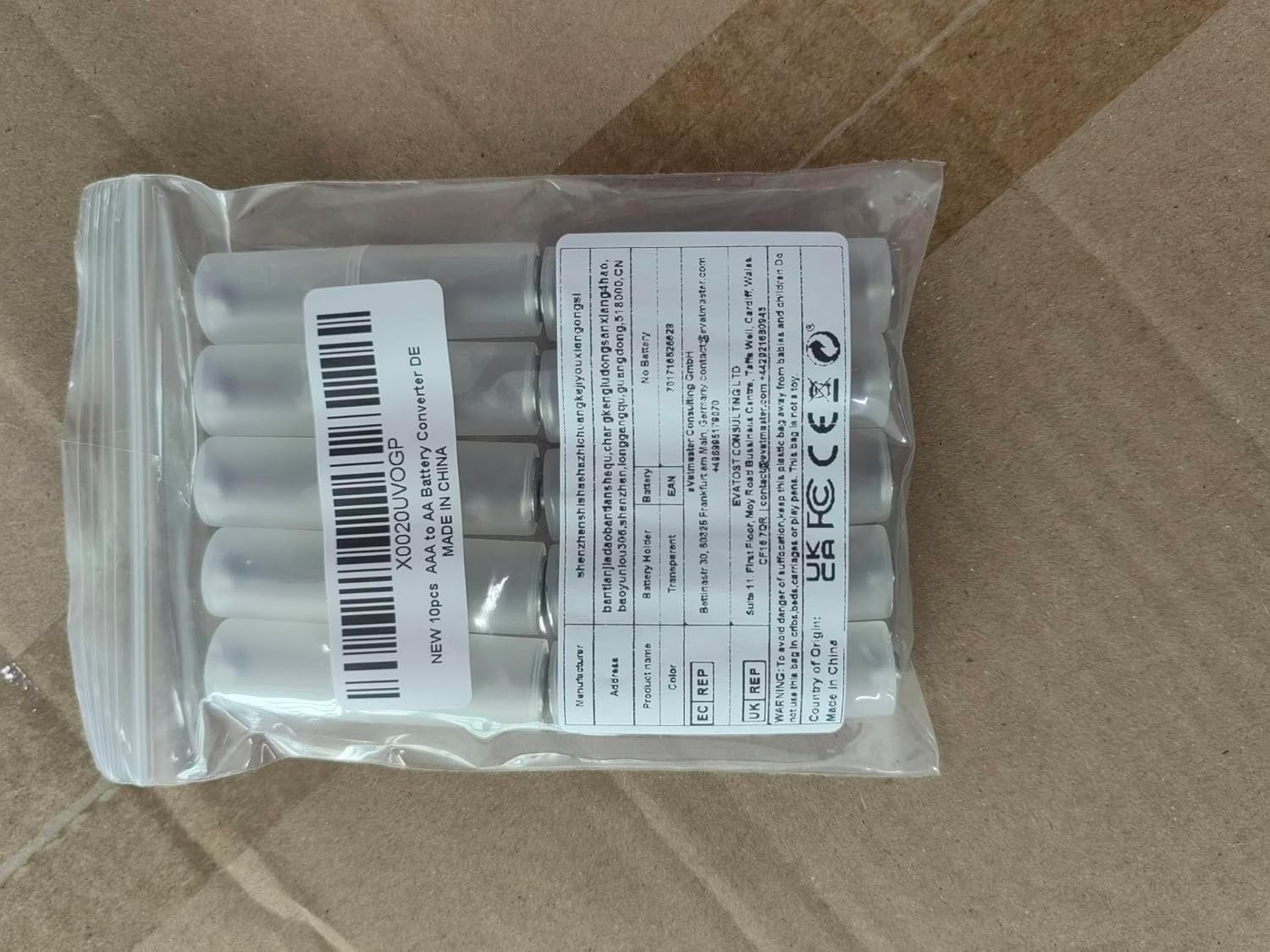 10pcs AAA to AA Converter Battery Adapter
