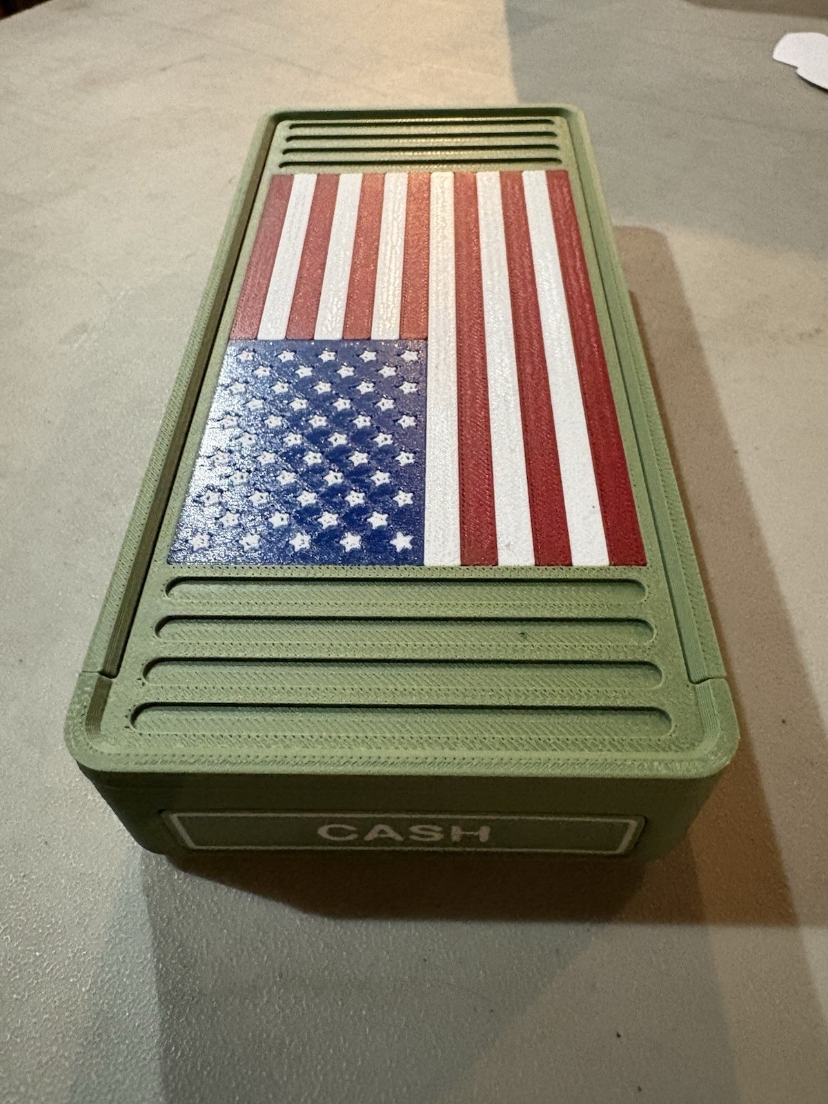 Cash Box 3d Printed with American Flag Design