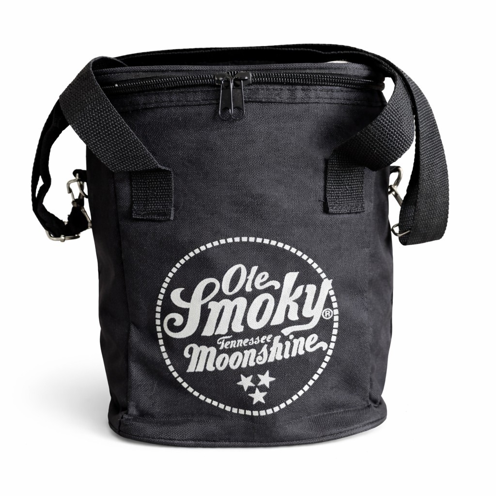 Ole Smoky Tennessee Moonshine Insulated Cooler Bag Black Zip Top Shoulder Strap