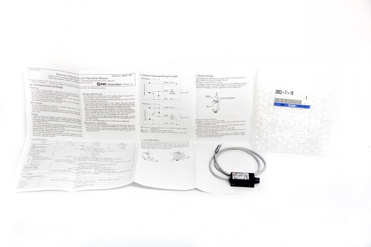 SMC ZSE2-T1-15 Electronic Pressure Switch 12-24VDC 8MA NEW, Old Stock (5431)