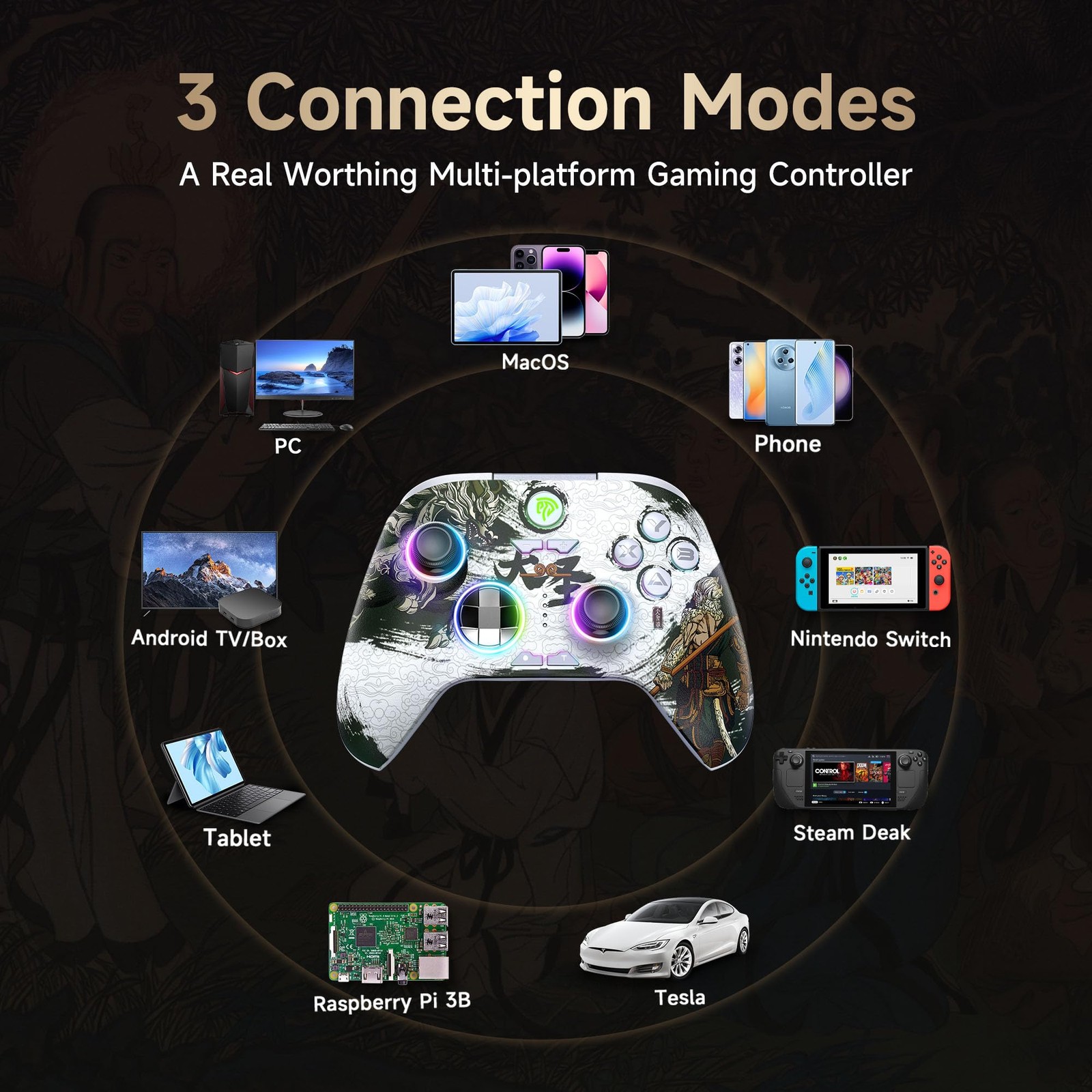 EasySMX X15 PC Controller - Enhanced Wireless Bluetooth multi color
