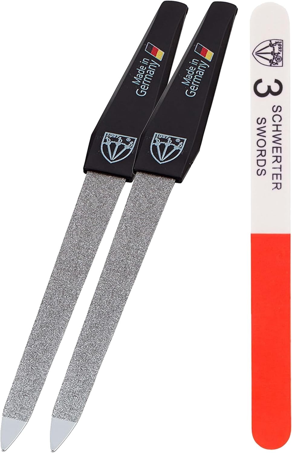 3 Swords Germany - Sapphire Metal Nail File Set 2 2 Files / 1 Buffer