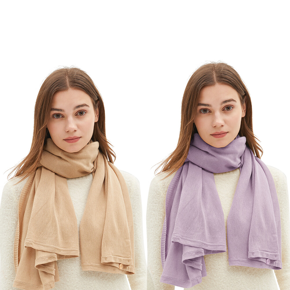2 Packs Warm Soft Scarves Shawl Autumn Winter Fashion Solid Color Large Scarf